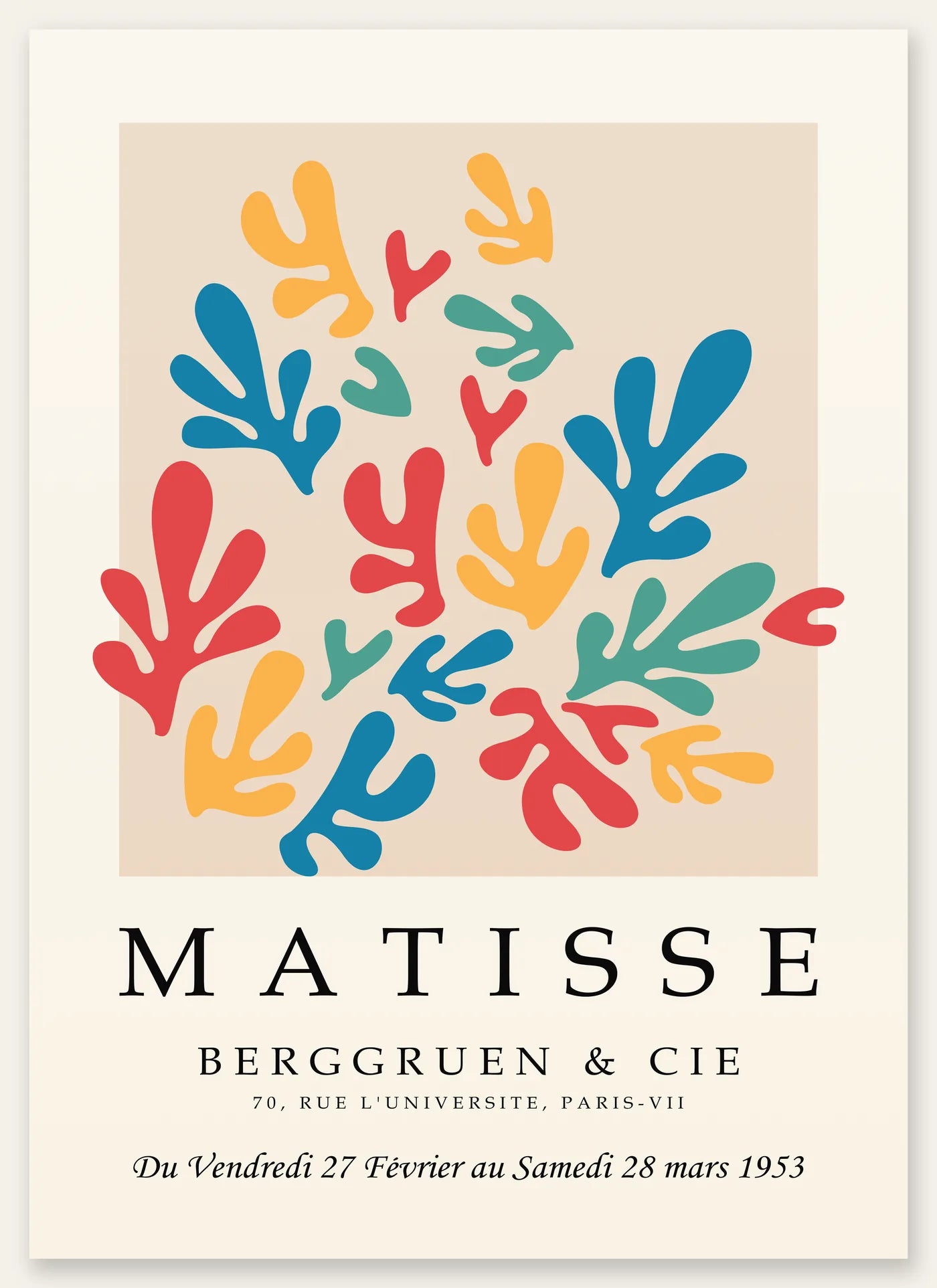 Affiche Corails Multicolores Papiers Decoupes — Henri Matisse — vue catalogue