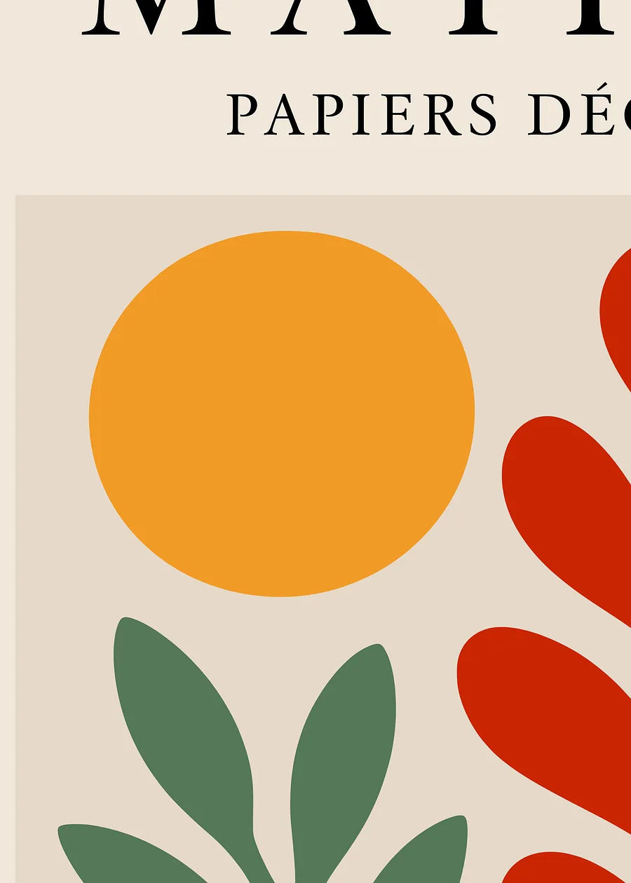 Affiche Disque Branche et Corail Rouge Papiers Decoupes — Henri Matisse — détail de l'œuvre