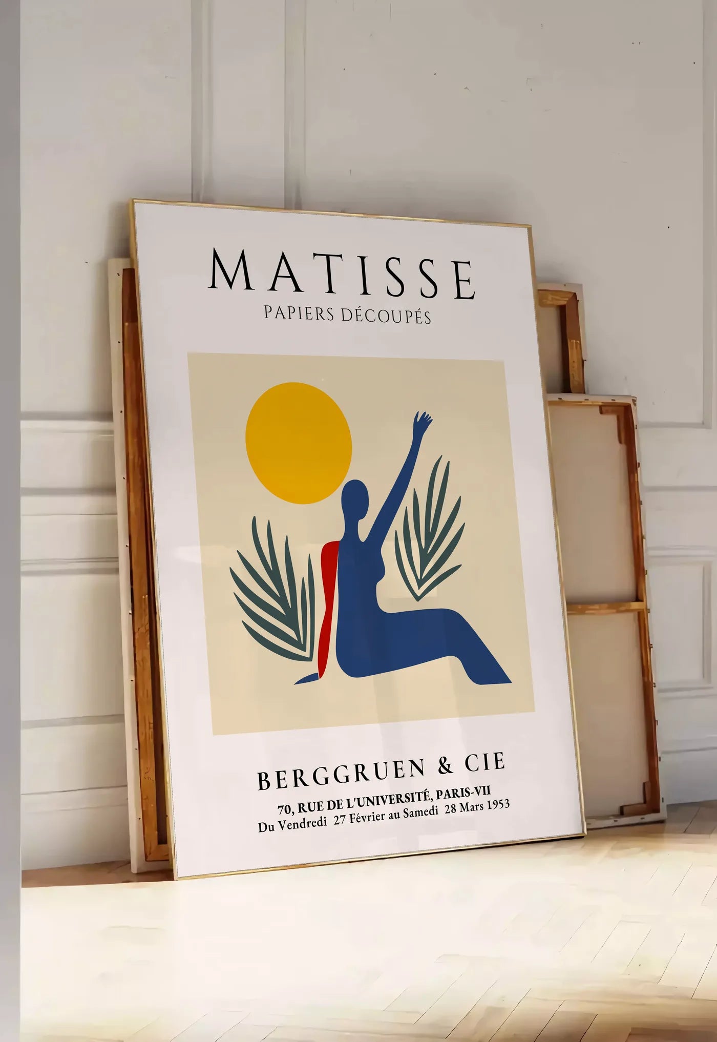 Affiche Femme au Bras Leve Papiers Decoupes — Henri Matisse — mise en situation dans une entrée
