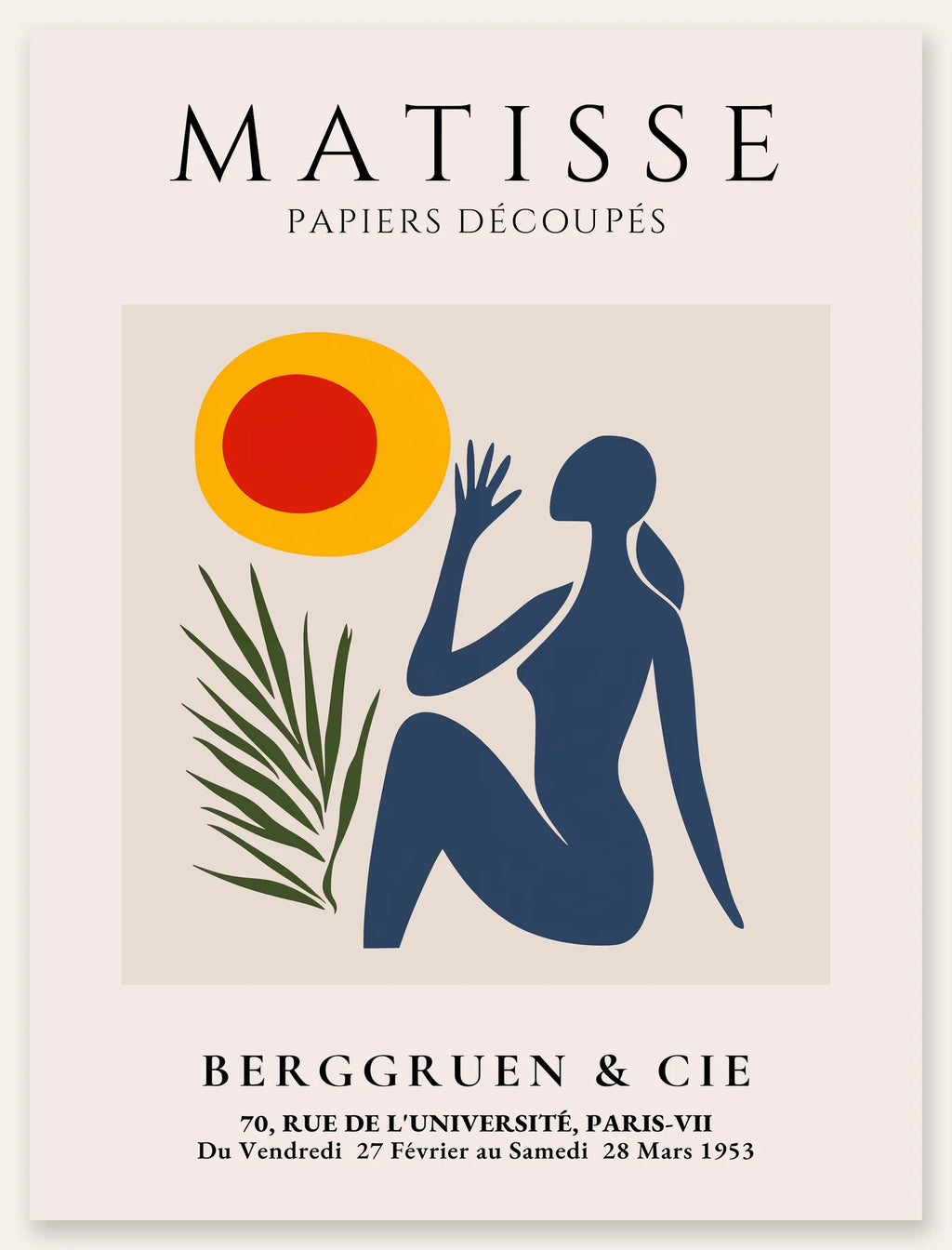 Affiche Femme et Soleil Papiers Decoupes — Henri Matisse — vue catalogue