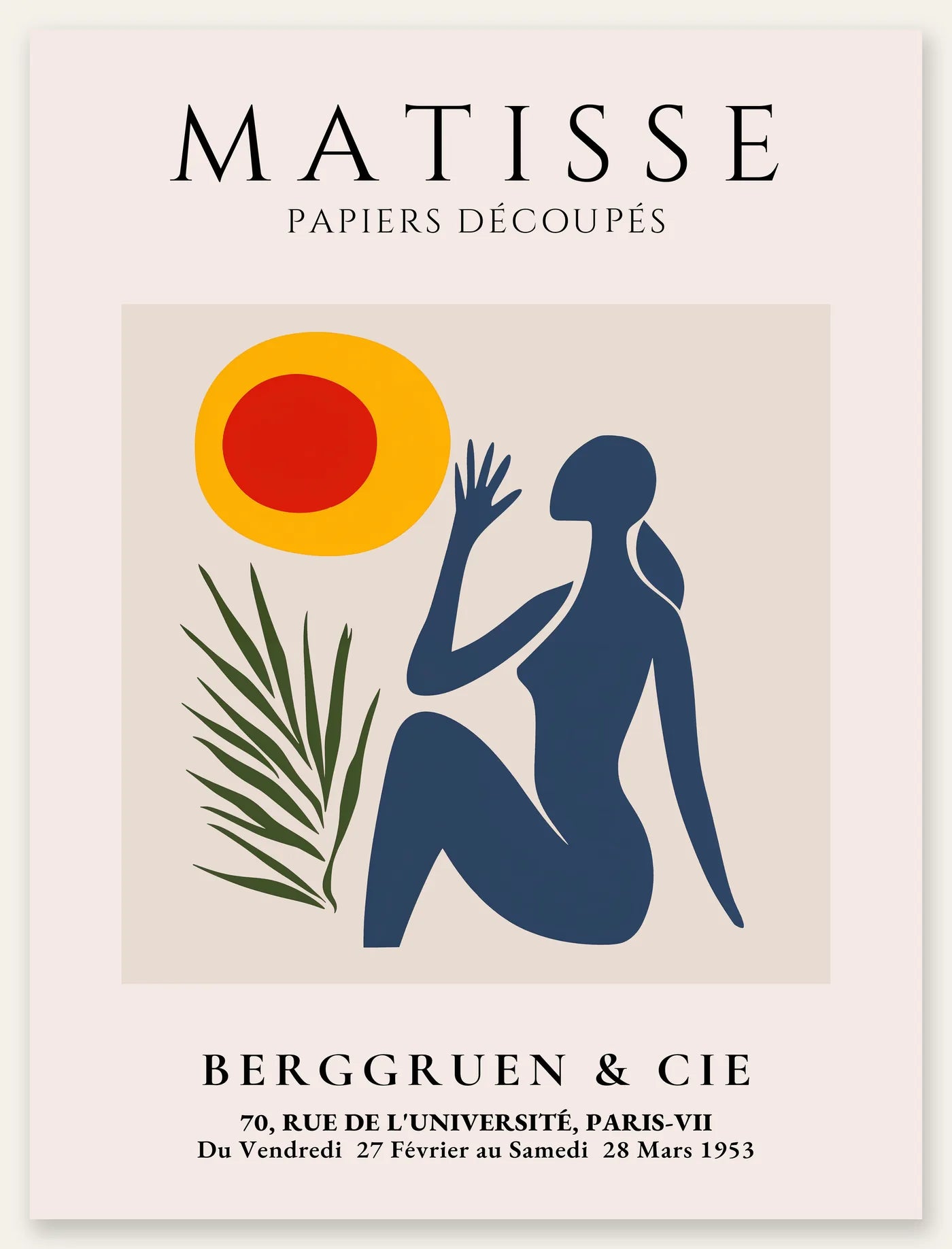 Affiche Femme et Soleil Papiers Decoupes — Henri Matisse — vue catalogue