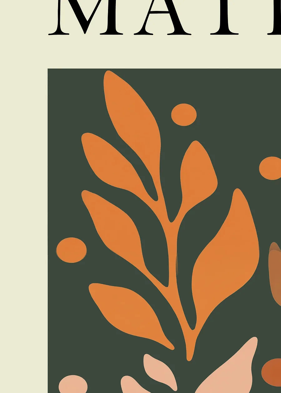 Affiche Feuillages Orange sur Vert Papiers Decoupes — Henri Matisse — détail de l'œuvre