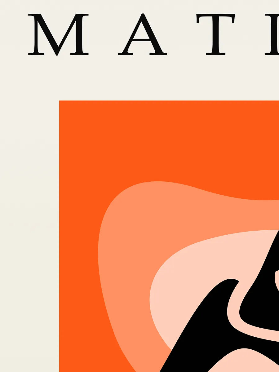 Affiche Figure Noire sur Orange Papiers Decoupes — Henri Matisse — détail de l'œuvre