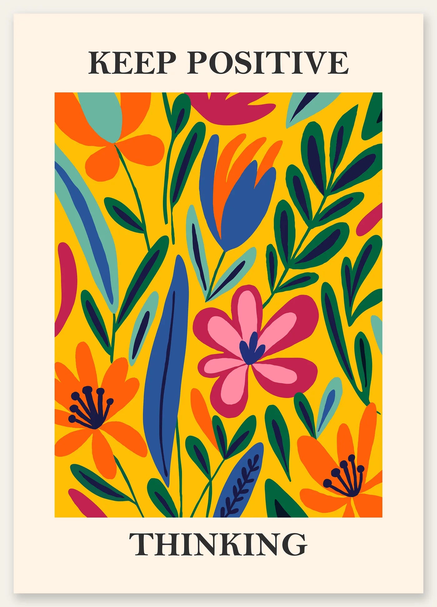 Affiche Fleurs Keep Positive Thinking Florale — Henri Matisse — vue catalogue