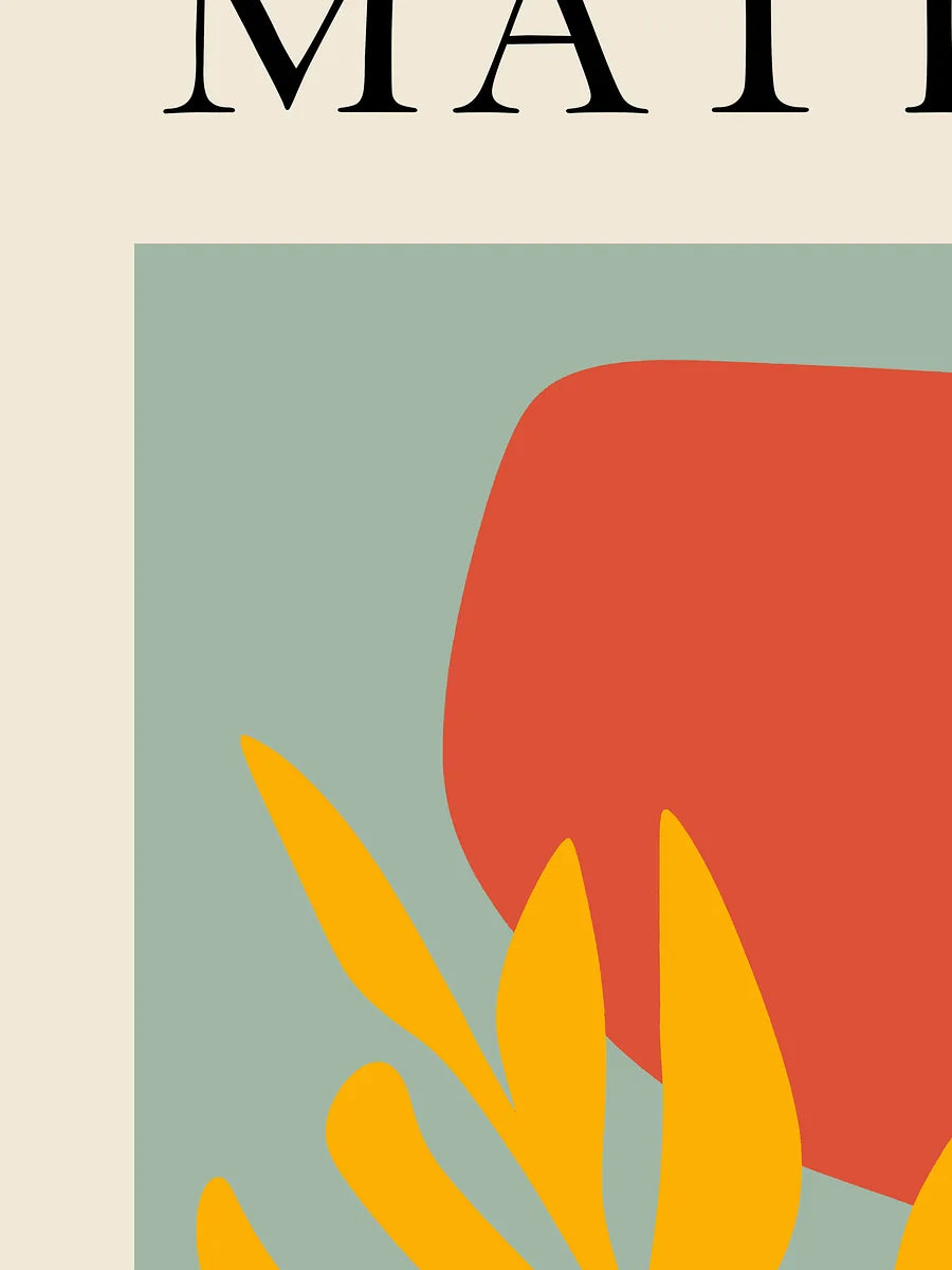 Affiche Forme Rouge et Feuille Jaune Papiers Decoupes — Henri Matisse — détail de l'œuvre