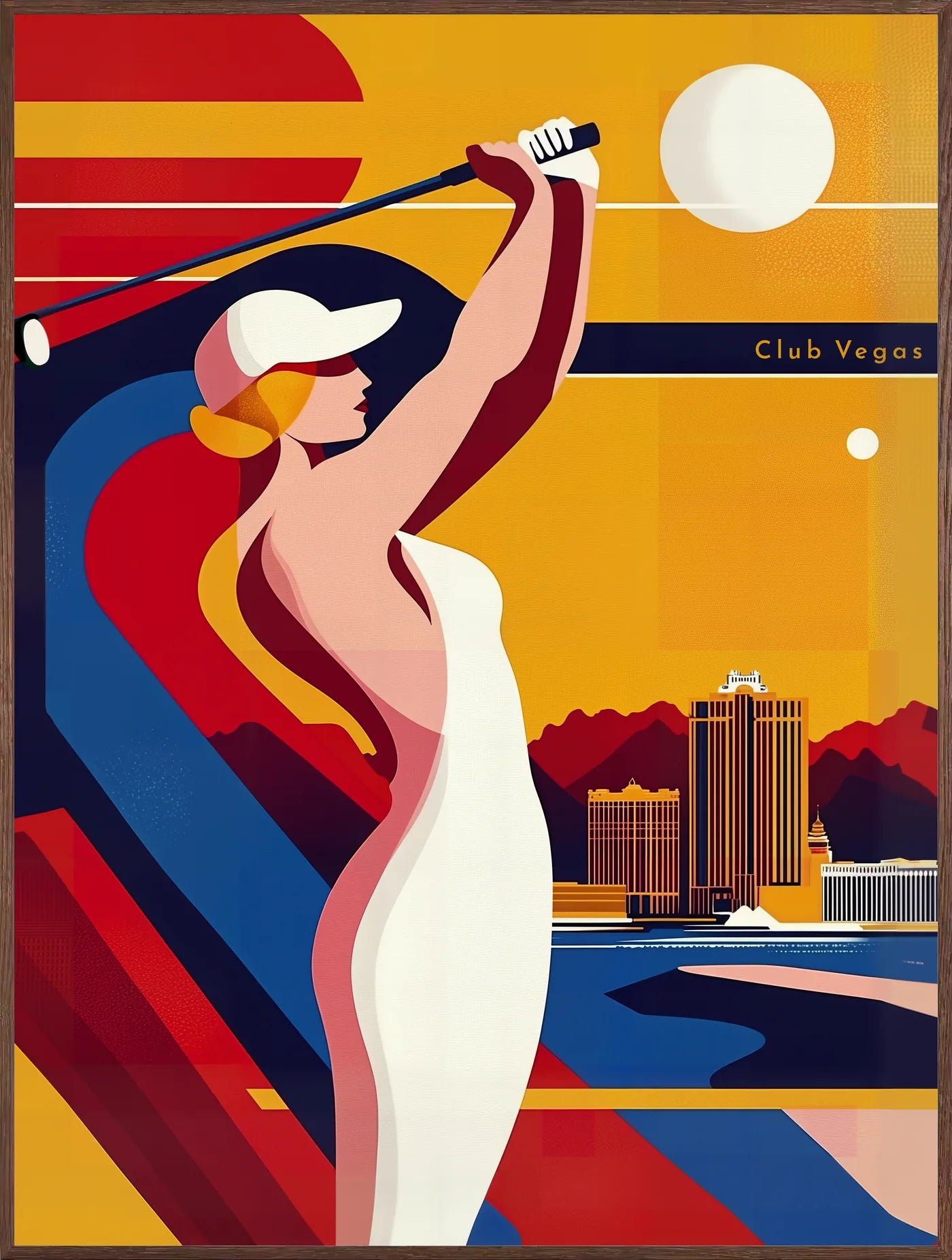 Affiche Golf Las Vegas Art Déco — Joueuse