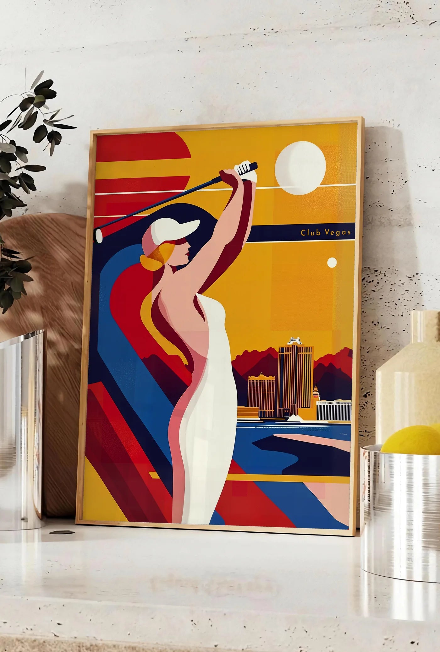 Affiche Golf Las Vegas Art Déco — Joueuse