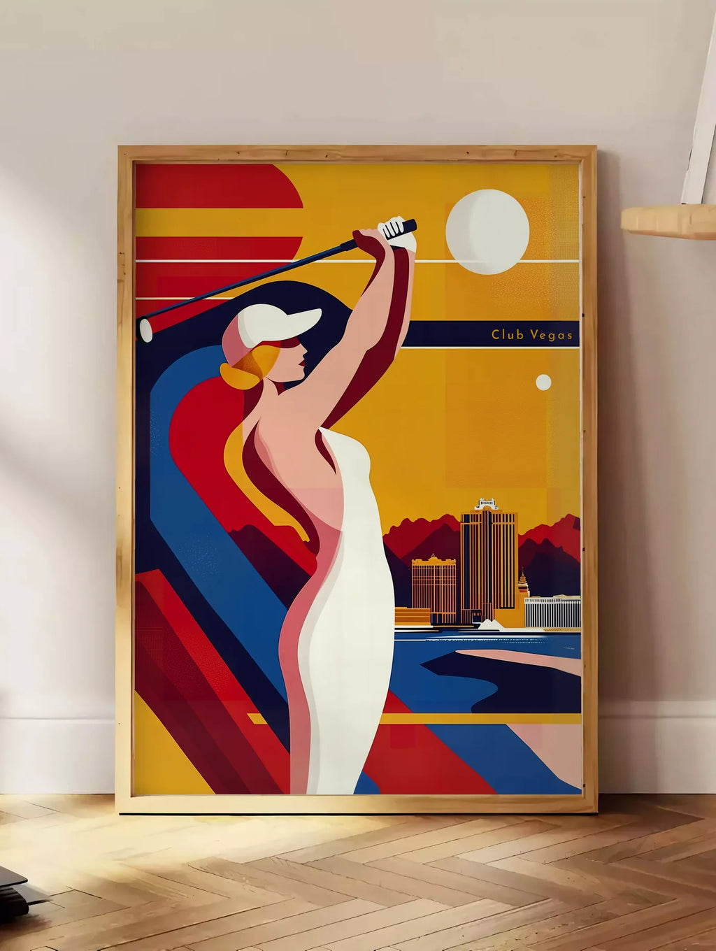 Affiche Golf Las Vegas Art Déco — Joueuse