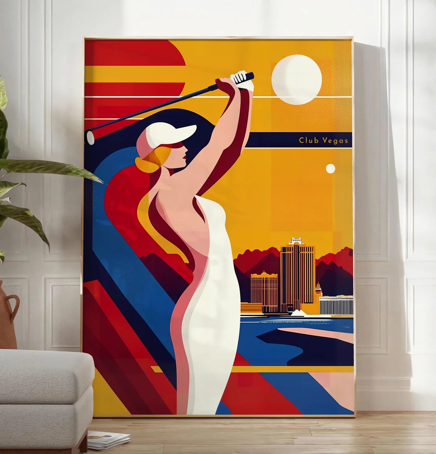 Affiche Golf Las Vegas Art Déco — Joueuse