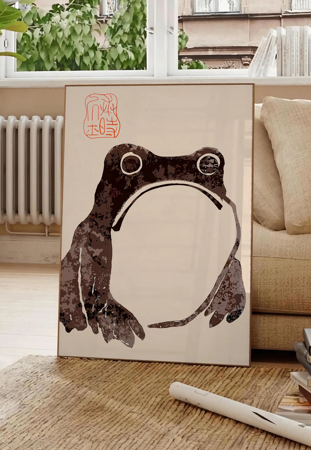 Affiche Grenouille de Matsumoto Hōji — Estampe japonaise