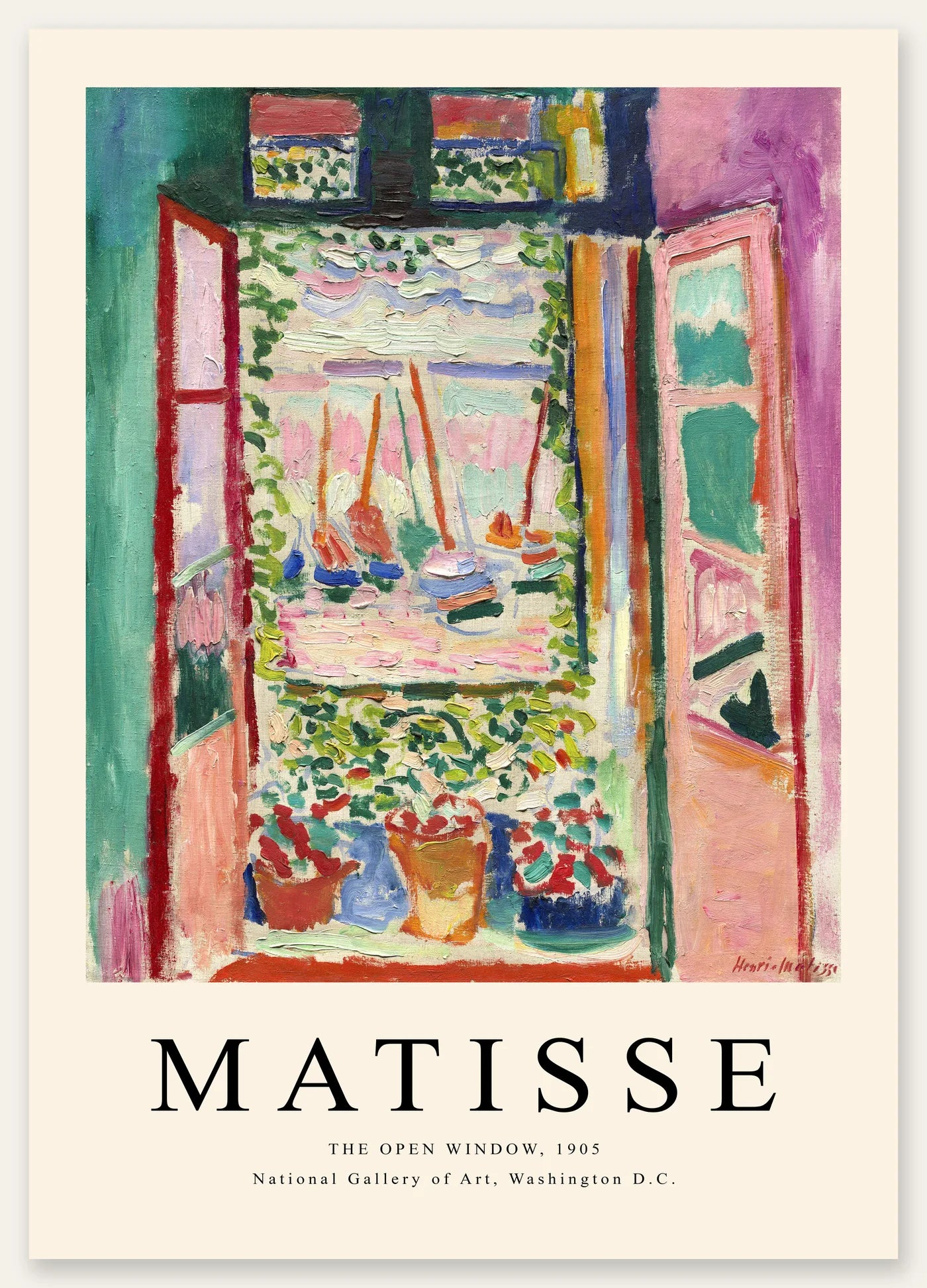 Affiche La Fenetre Ouverte 1905 Fauve — Henri Matisse — vue catalogue
