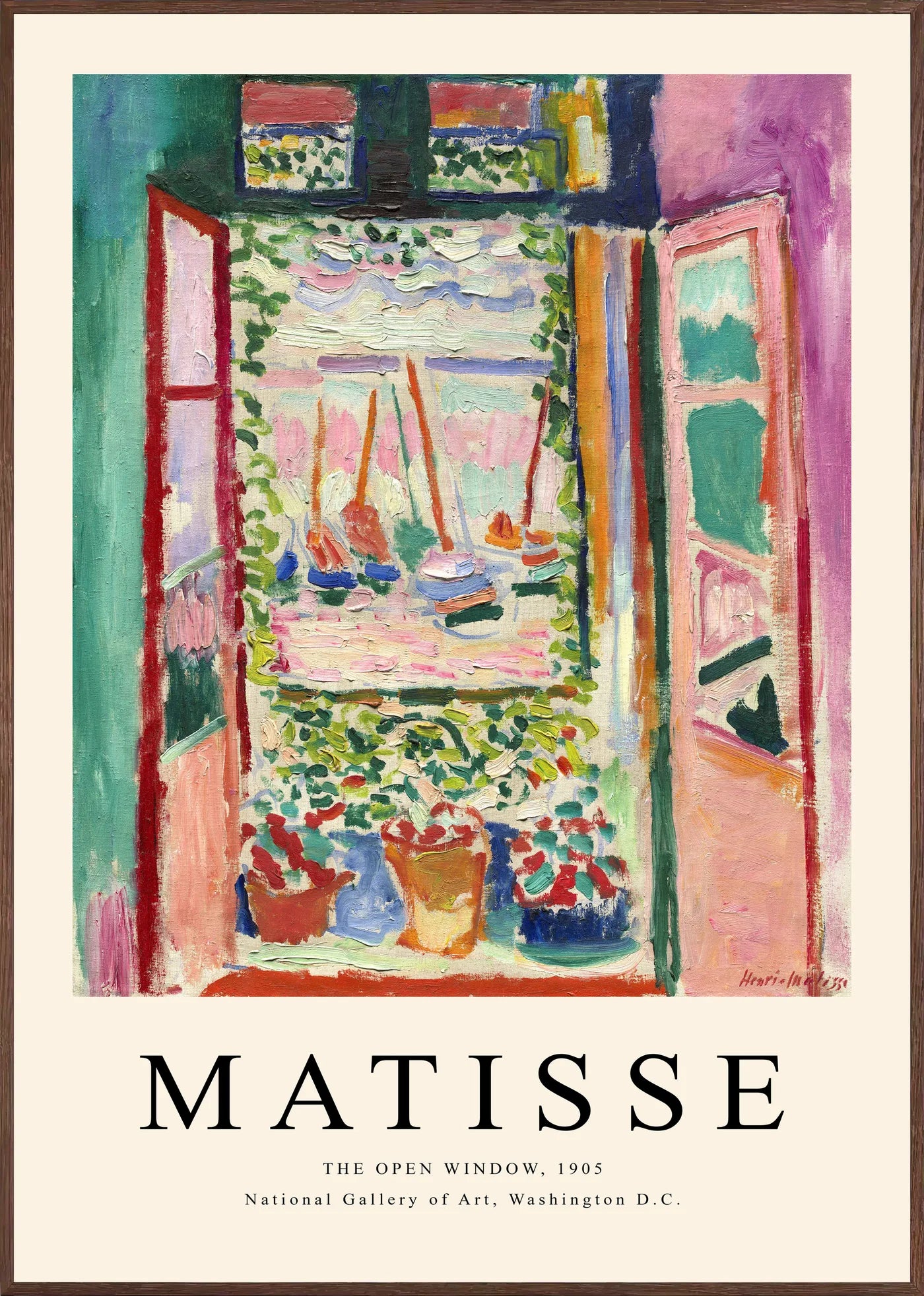 Affiche La Fenetre Ouverte 1905 Fauve — Henri Matisse — encadrement chêne
