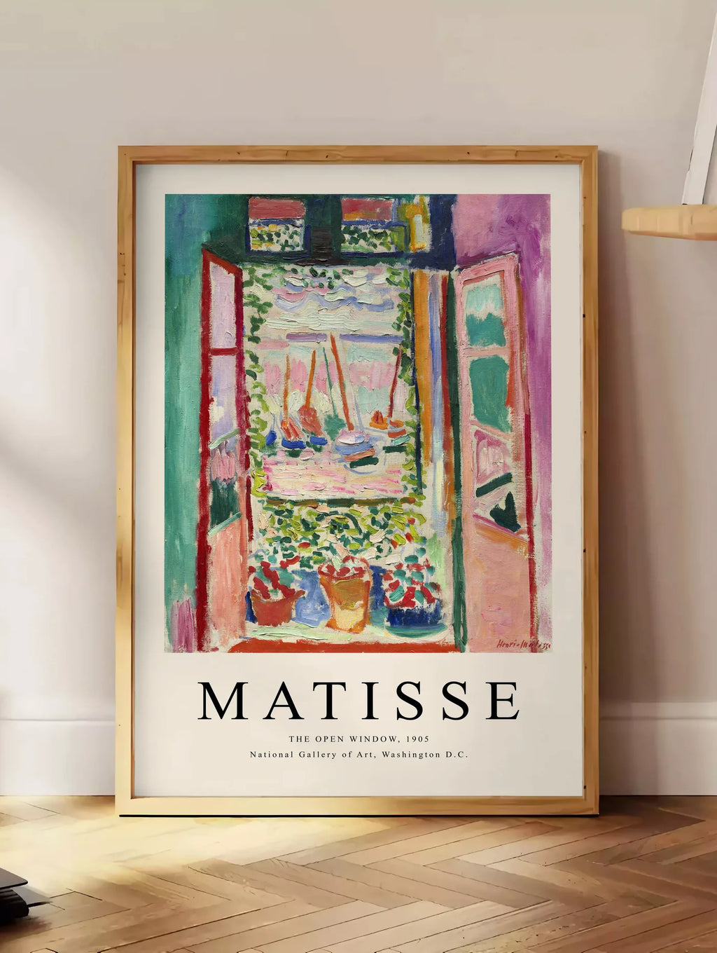 Affiche La Fenetre Ouverte 1905 Fauve — Henri Matisse — mise en situation dans un intérieur lumineux