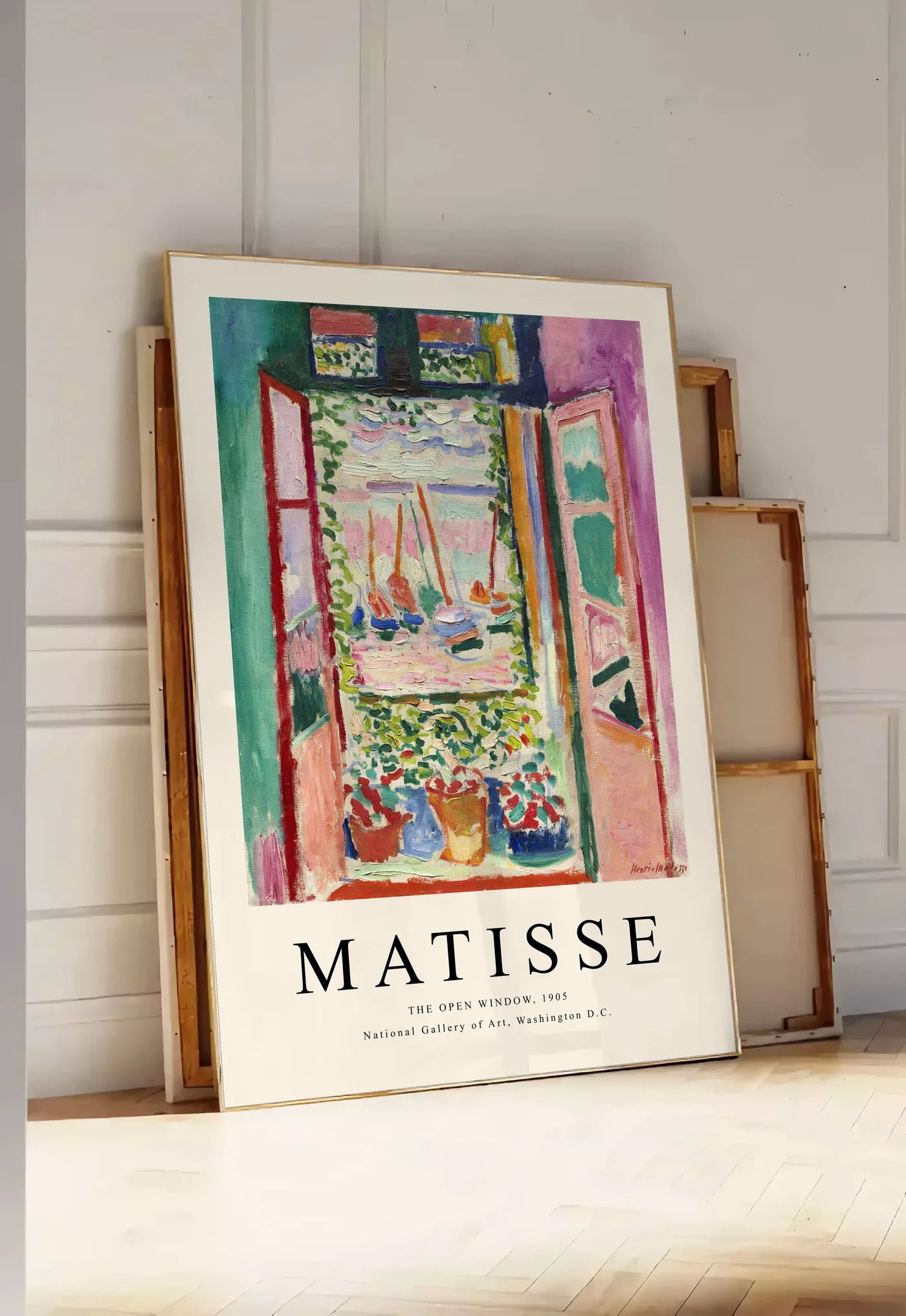 Affiche La Fenetre Ouverte 1905 Fauve — Henri Matisse — mise en situation dans une entrée