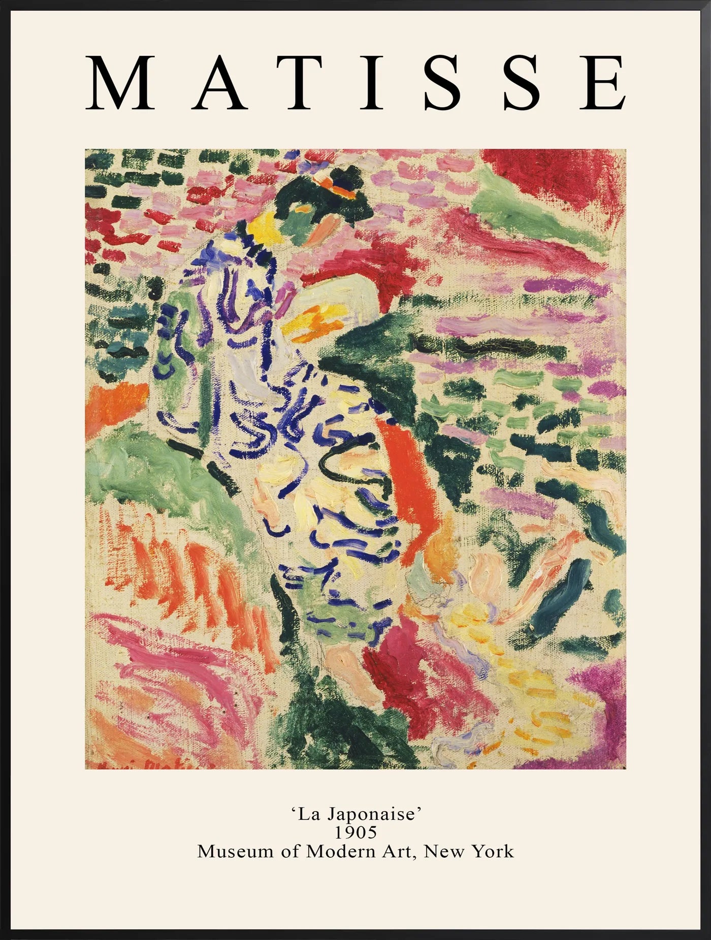 Affiche La Japonaise 1905 Fauve — Henri Matisse — encadrement noir