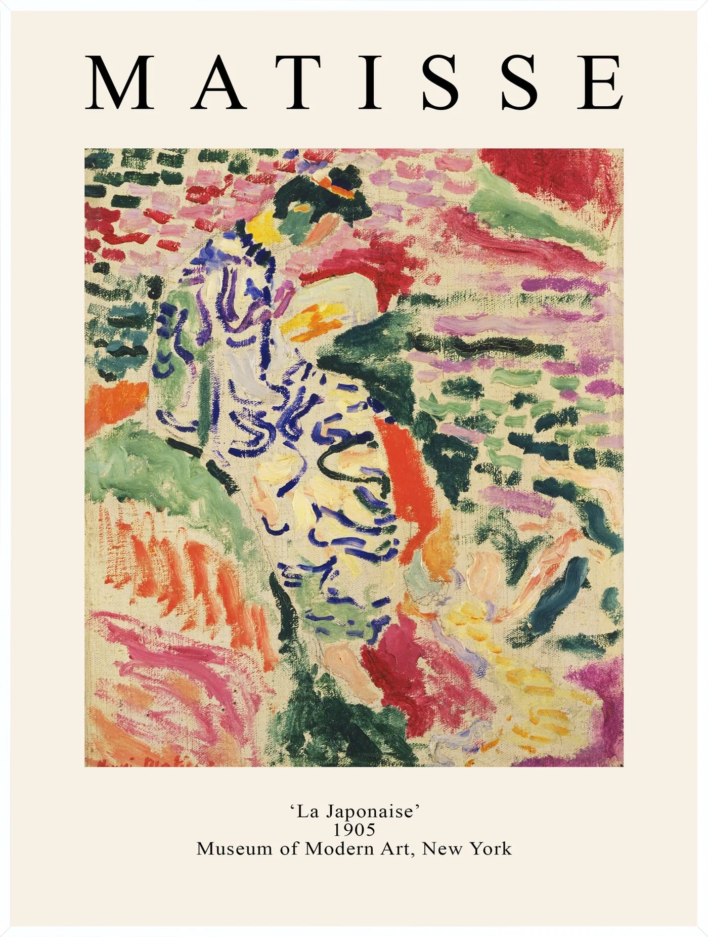 Affiche La Japonaise 1905 Fauve — Henri Matisse — encadrement blanc