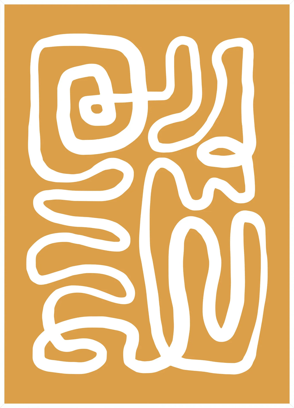Affiche Ligne Continue Ocre Abstraite — Henri Matisse — encadrement blanc