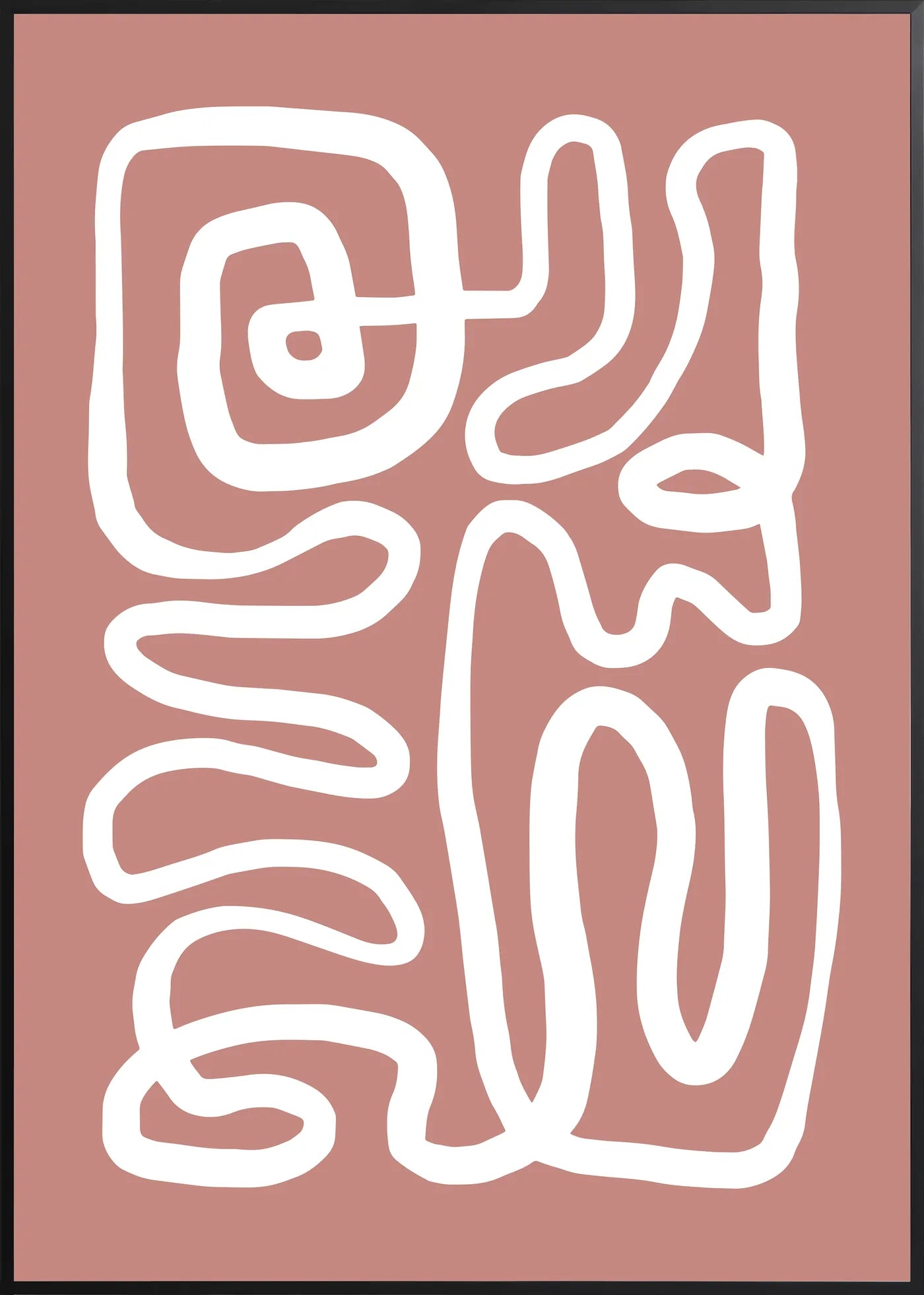 Affiche Ligne Continue Terracotta Abstraite — Henri Matisse — encadrement noir