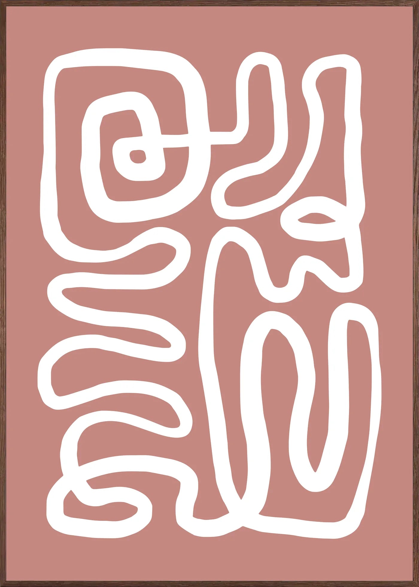 Affiche Ligne Continue Terracotta Abstraite — Henri Matisse — encadrement chêne