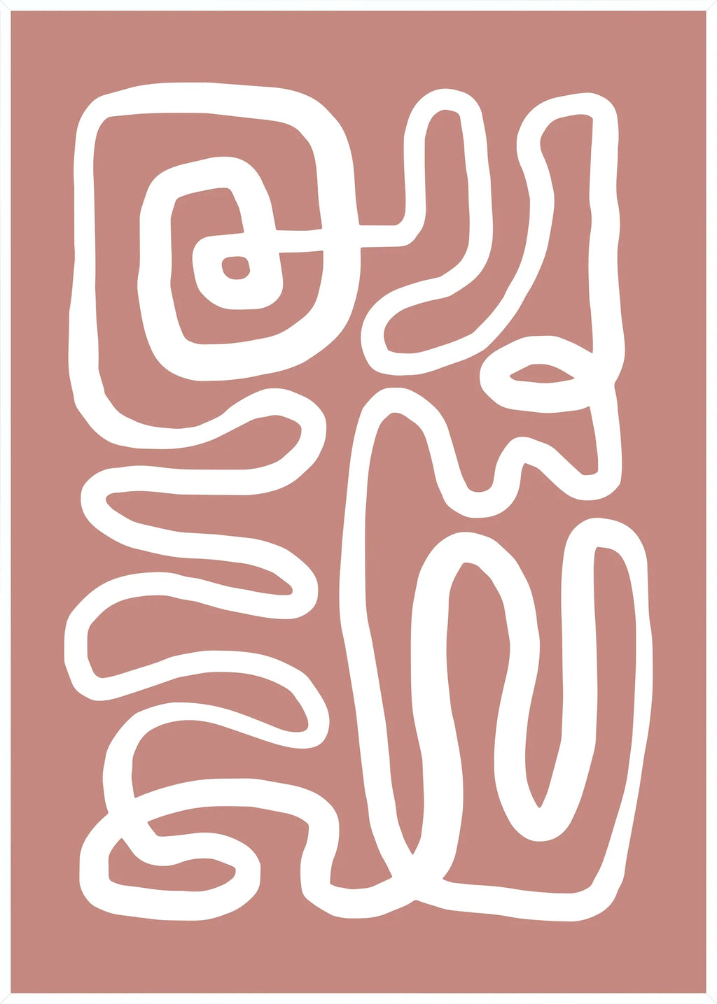 Affiche Ligne Continue Terracotta Abstraite — Henri Matisse — encadrement blanc