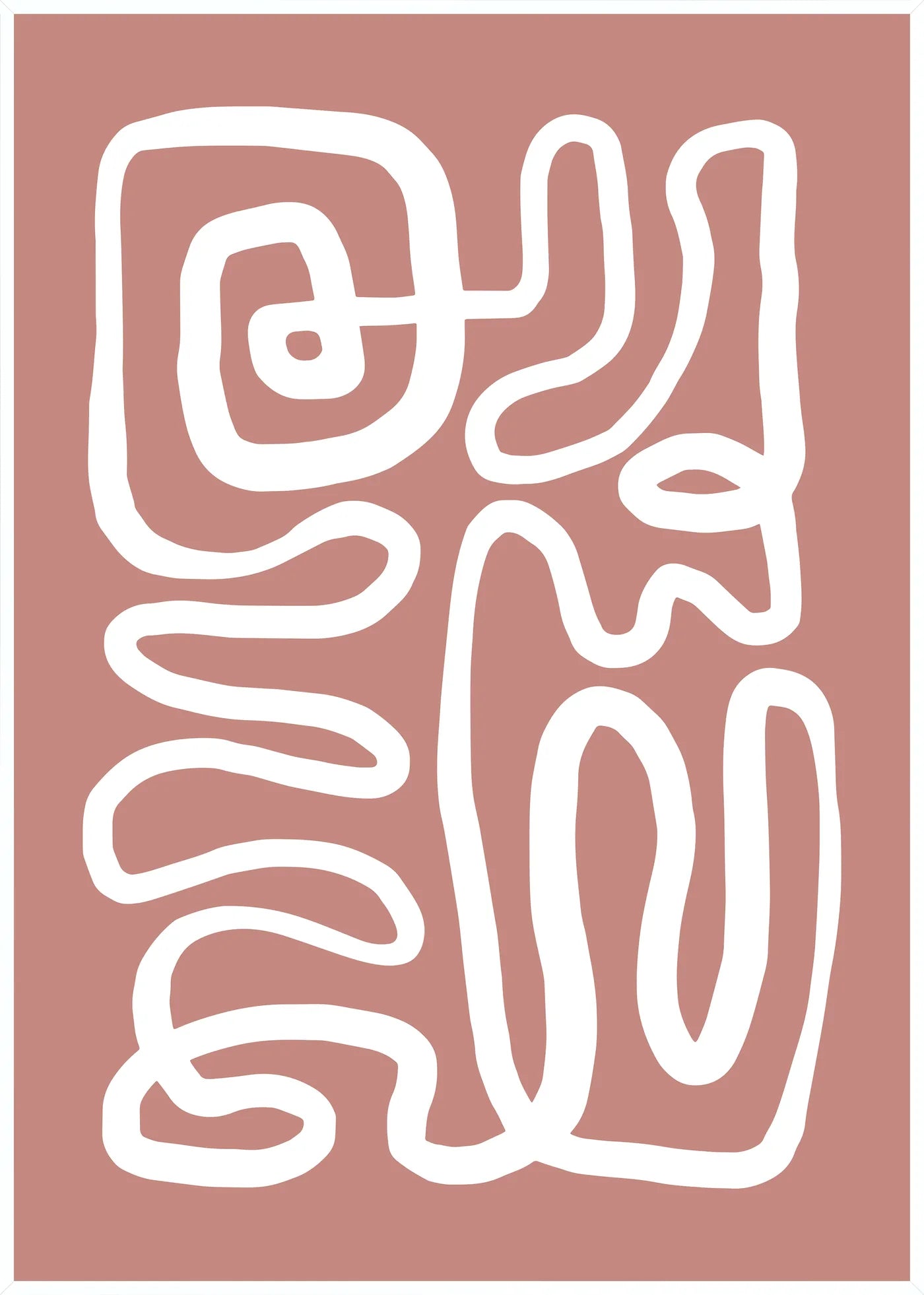 Affiche Ligne Continue Terracotta Abstraite — Henri Matisse — encadrement blanc