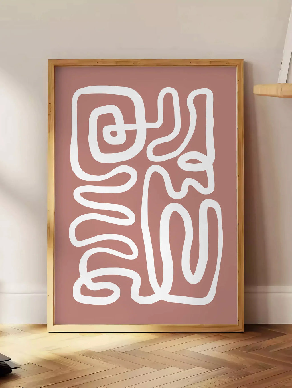 Affiche Ligne Continue Terracotta Abstraite — Henri Matisse — mise en situation dans un intérieur lumineux