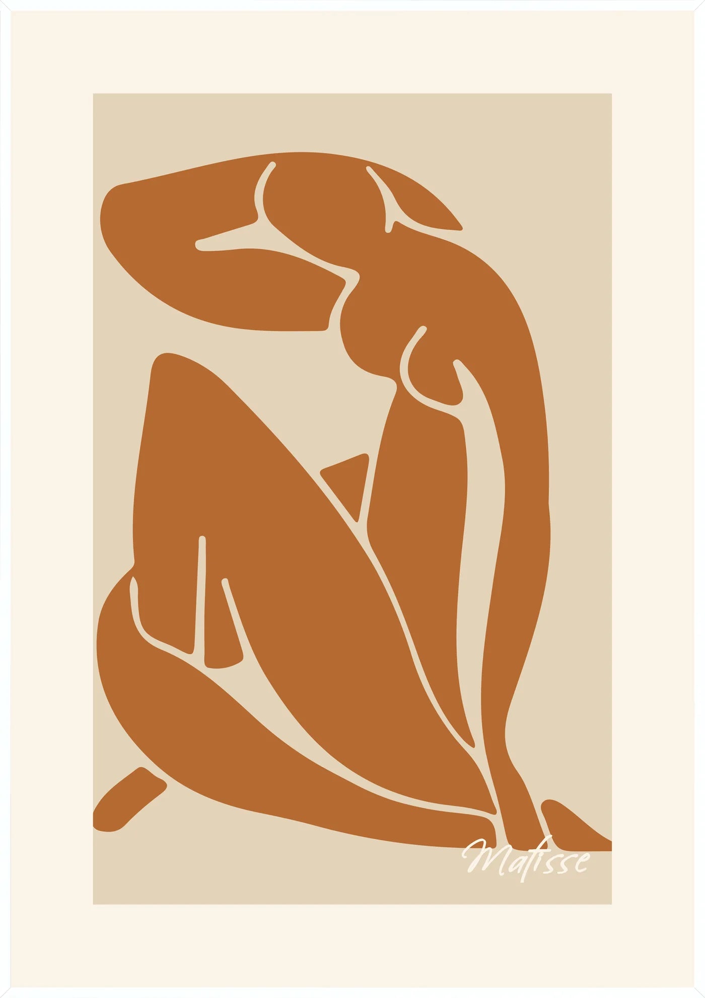 Affiche Nu Bleu II Decoupes Gouache — Henri Matisse — encadrement blanc