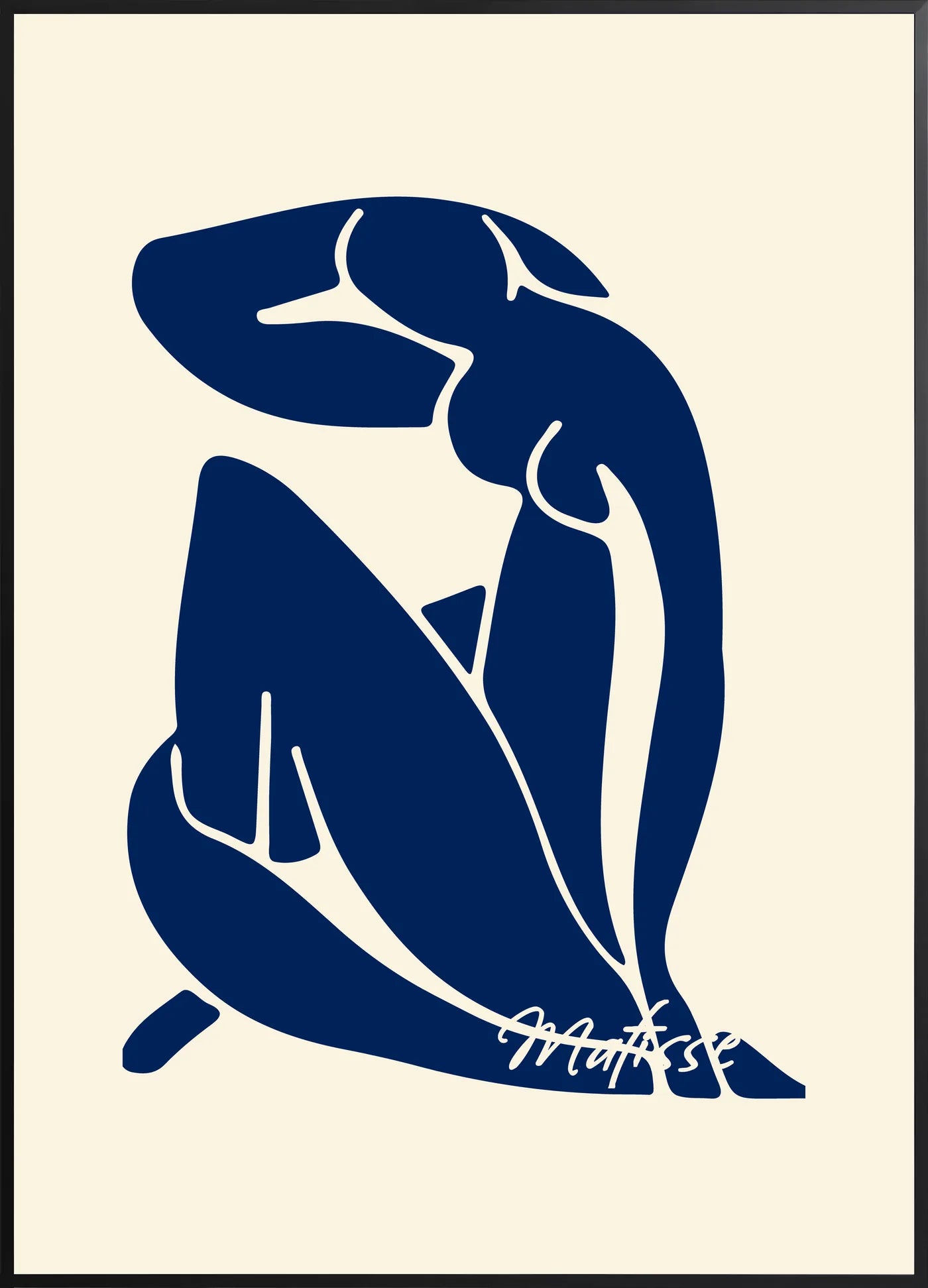 Affiche Papiers découpés moderniste — Henri Matisse — encadrement noir