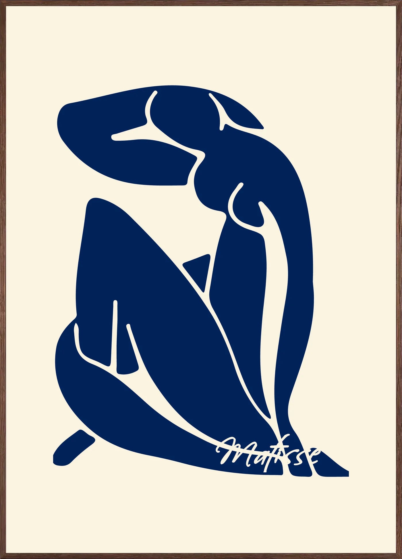 Affiche Papiers découpés moderniste — Henri Matisse — encadrement chêne