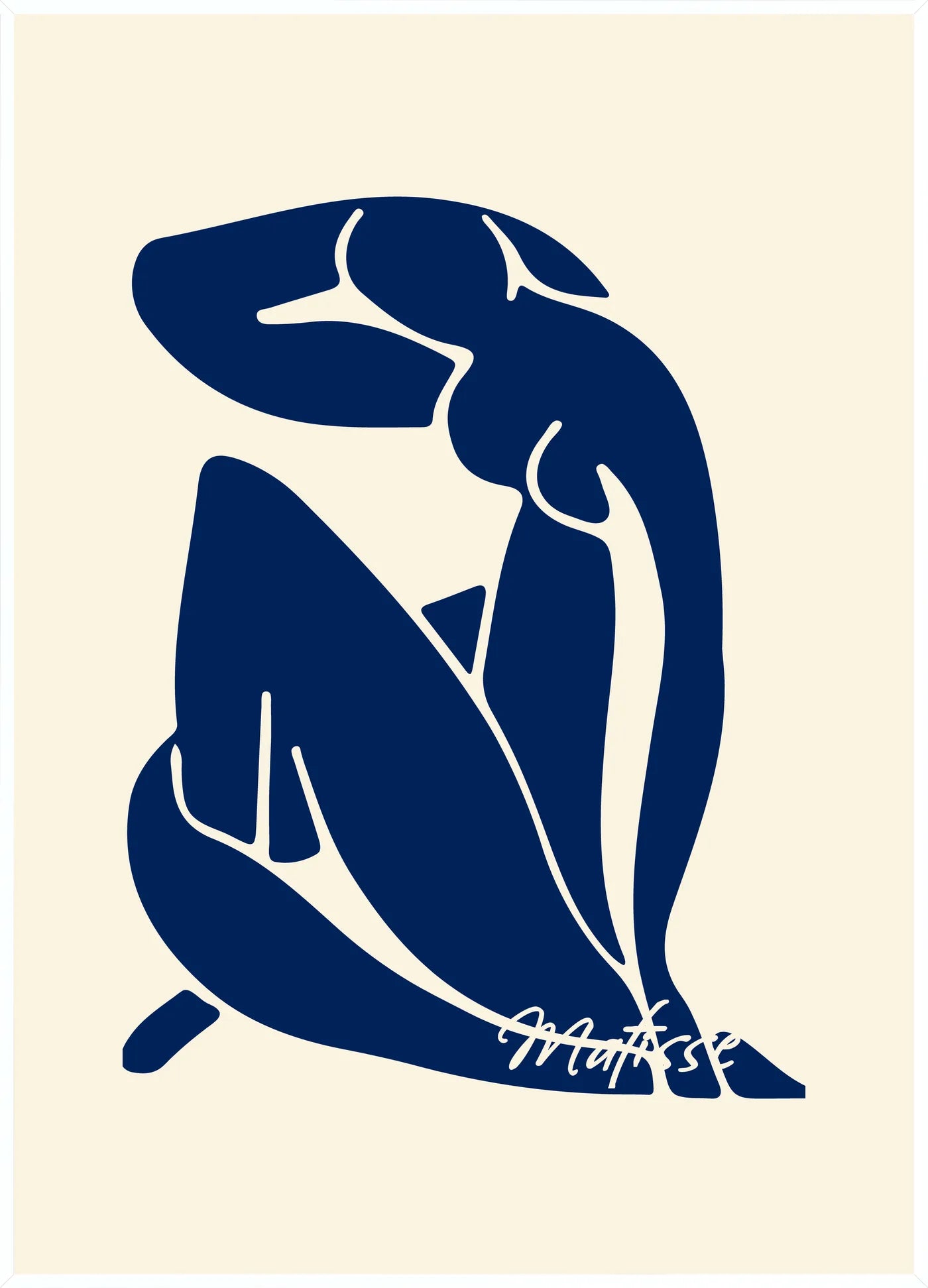 Affiche Papiers découpés moderniste — Henri Matisse — encadrement blanc