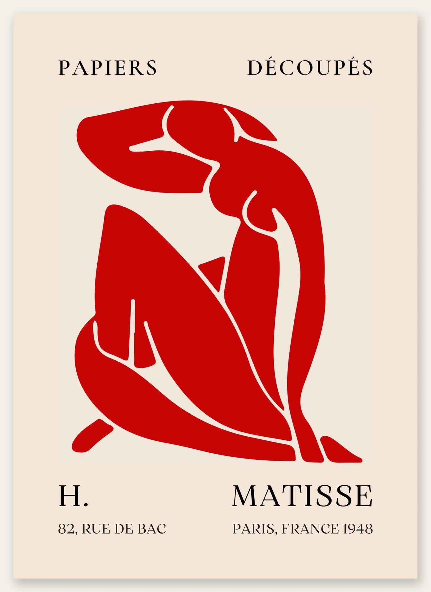 Affiche Papiers Decoupes Nu Rouge Paris 1948 — Henri Matisse — vue catalogue