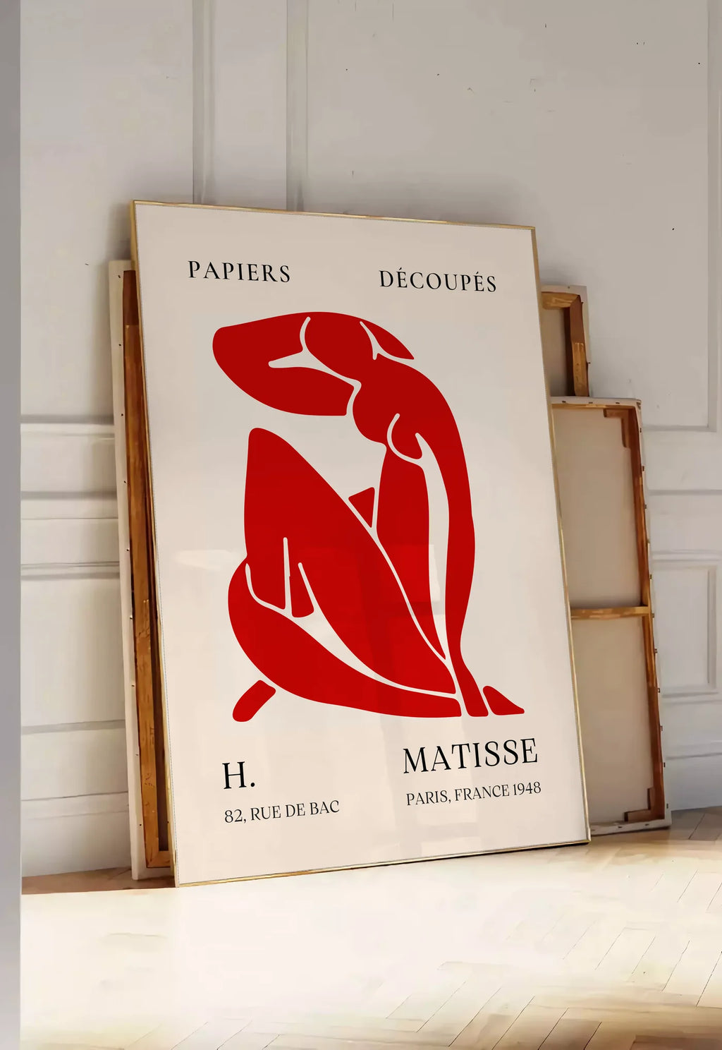 Affiche Papiers Decoupes Nu Rouge Paris 1948 — Henri Matisse — mise en situation dans une entrée