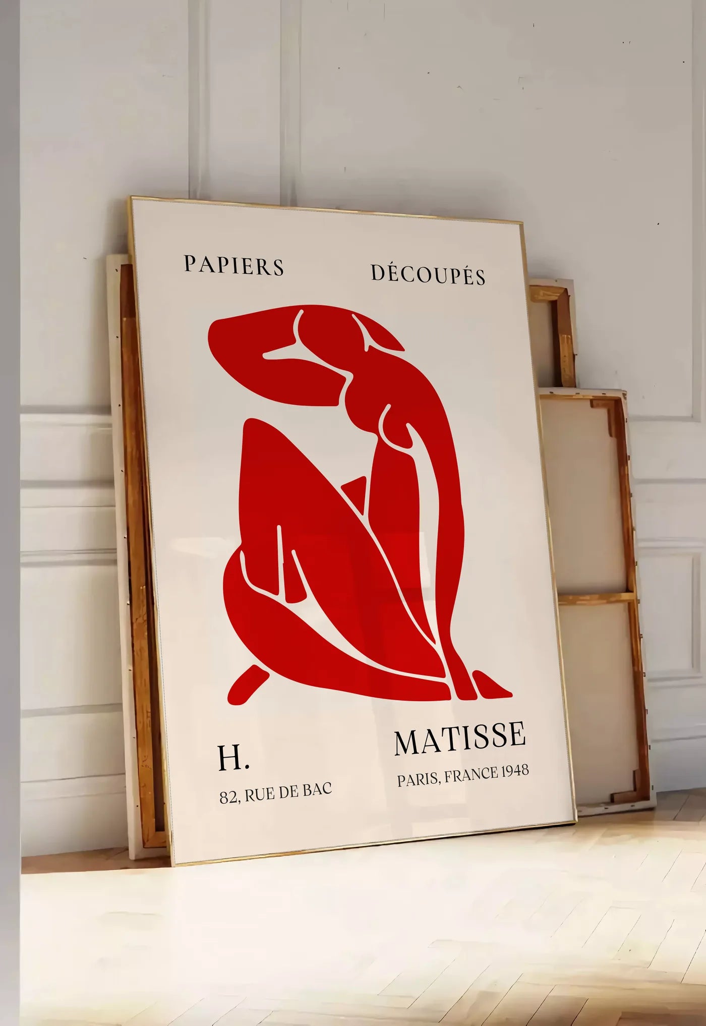 Affiche Papiers Decoupes Nu Rouge Paris 1948 — Henri Matisse — mise en situation dans une entrée