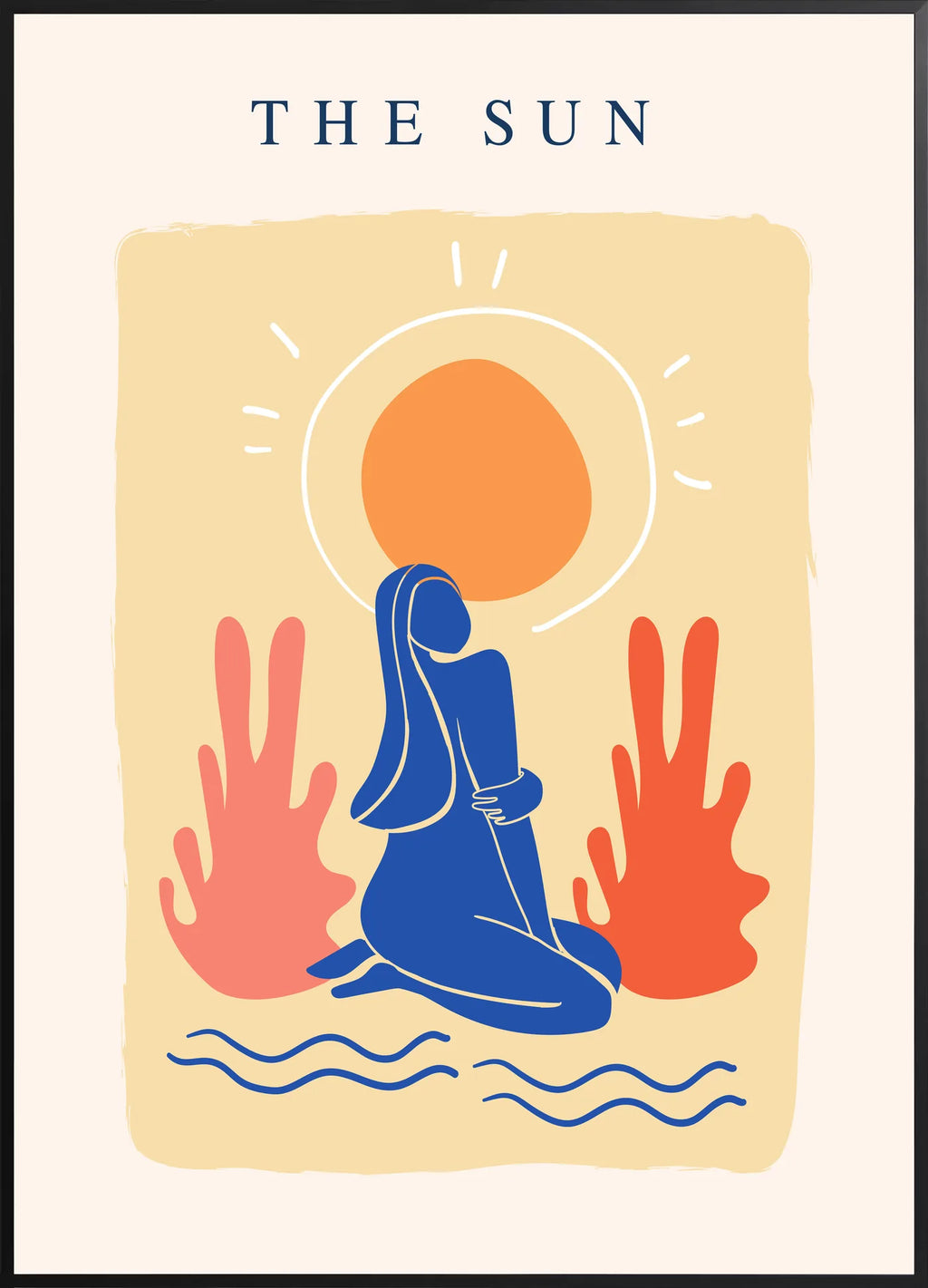 Affiche The Sun Femme Bleue Moderne — Henri Matisse — encadrement noir