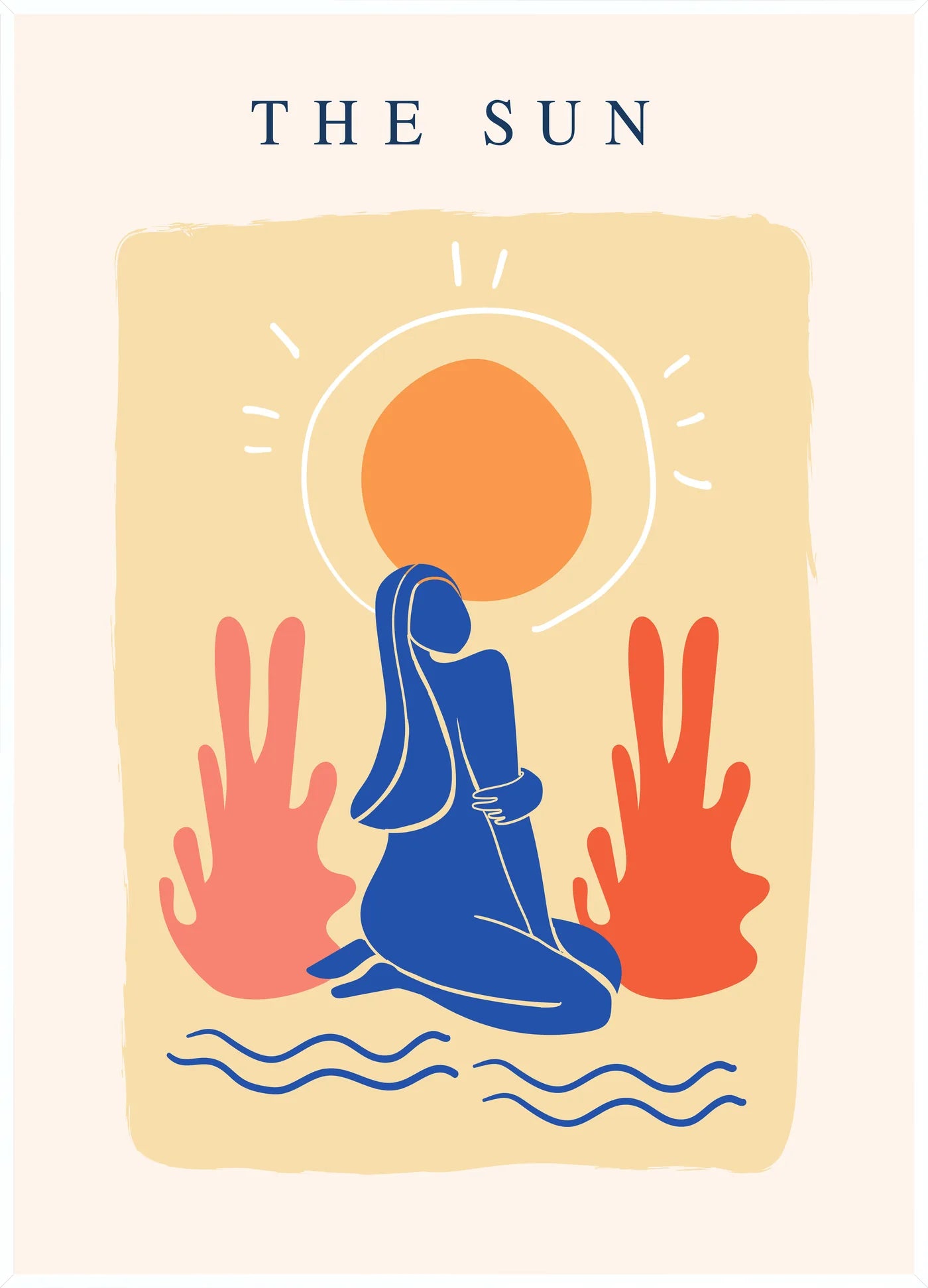 Affiche The Sun Femme Bleue Moderne — Henri Matisse — encadrement blanc