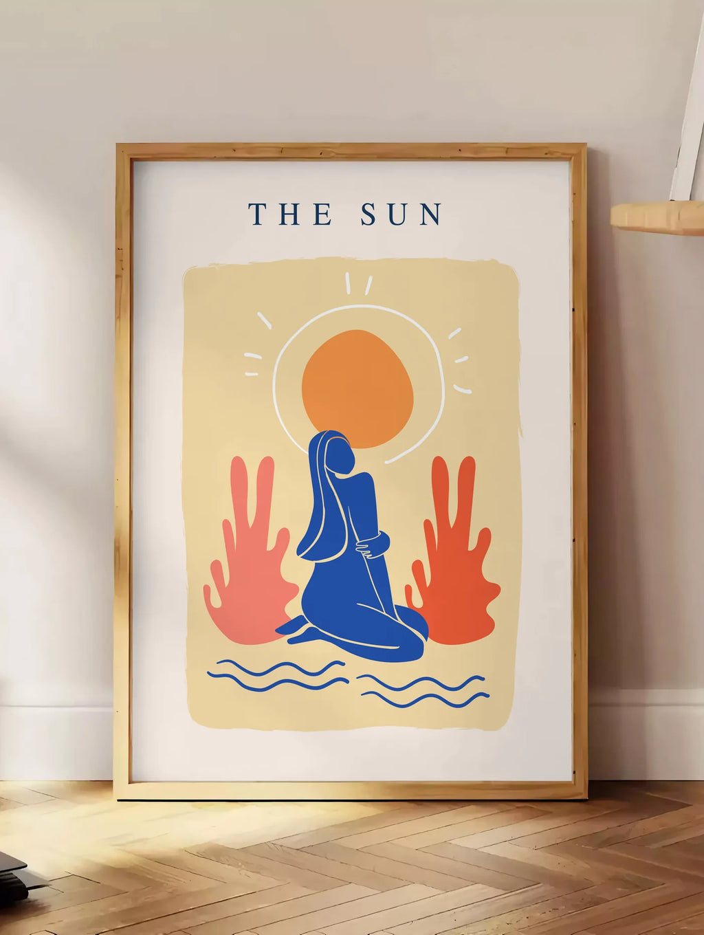 Affiche The Sun Femme Bleue Moderne — Henri Matisse — mise en situation dans un intérieur lumineux