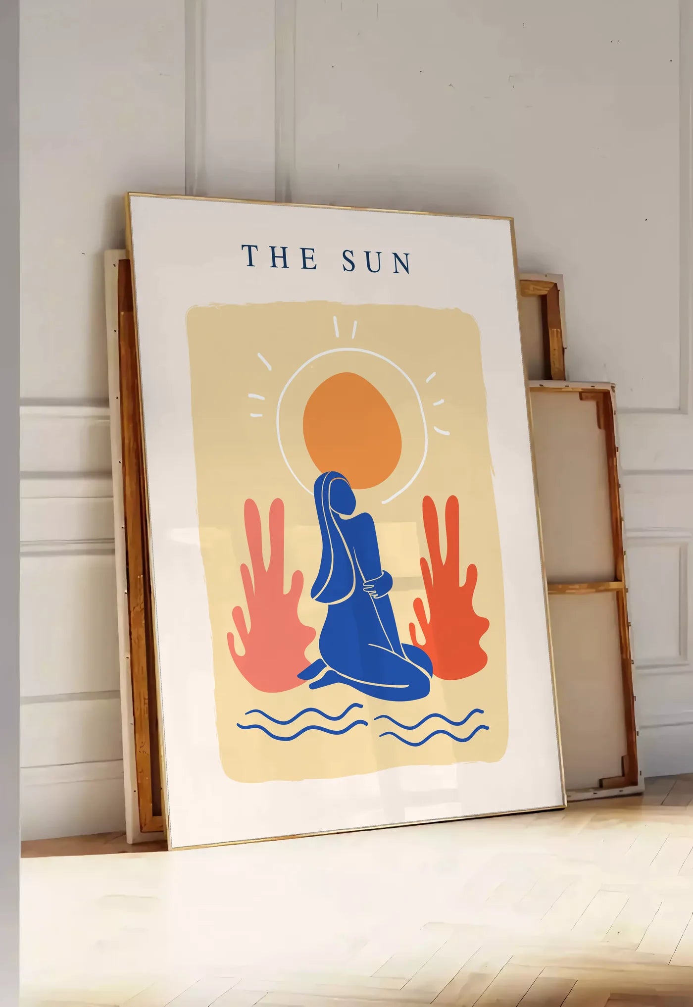 Affiche The Sun Femme Bleue Moderne — Henri Matisse — mise en situation dans une entrée