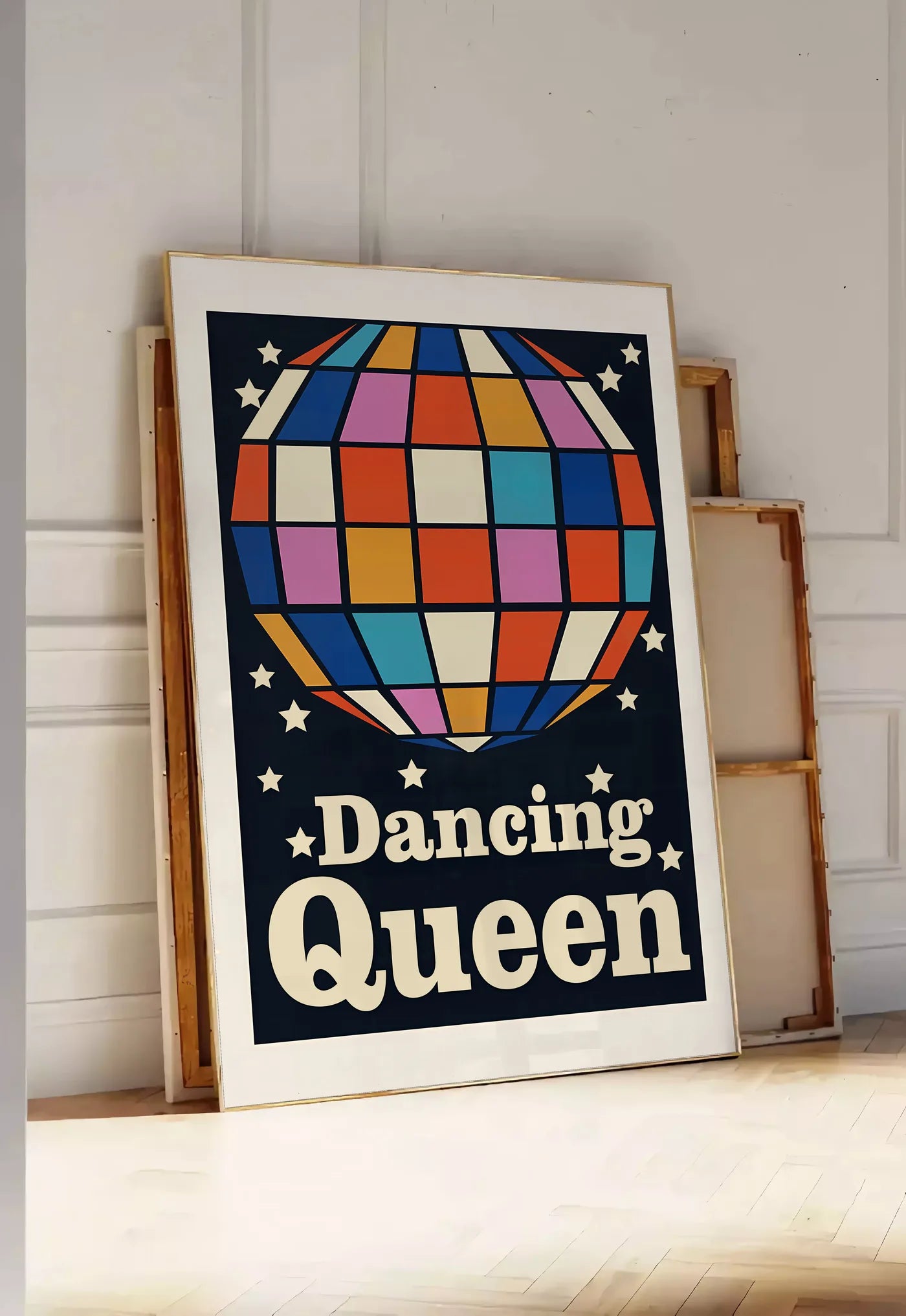 Affiche Vintage Disco Dancing Queen — mise en situation dans une entrée