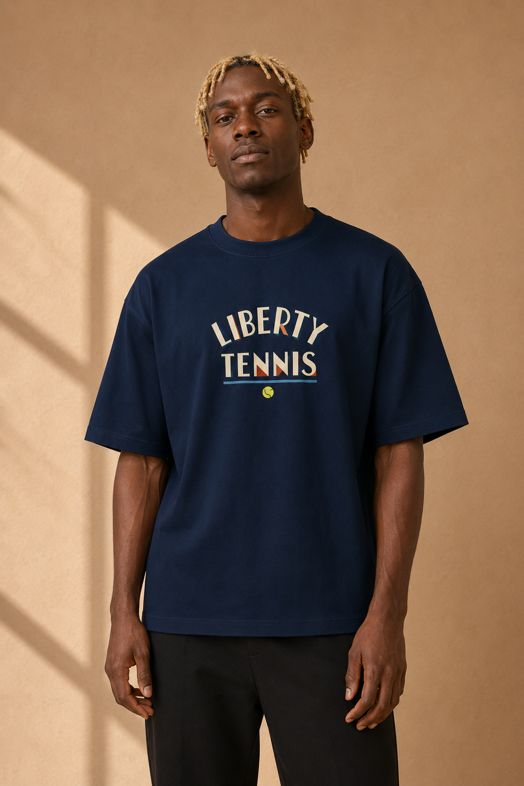 T-shirt New York Tennis Monumental 27. design textile unisexe [color:navy] [view:front]