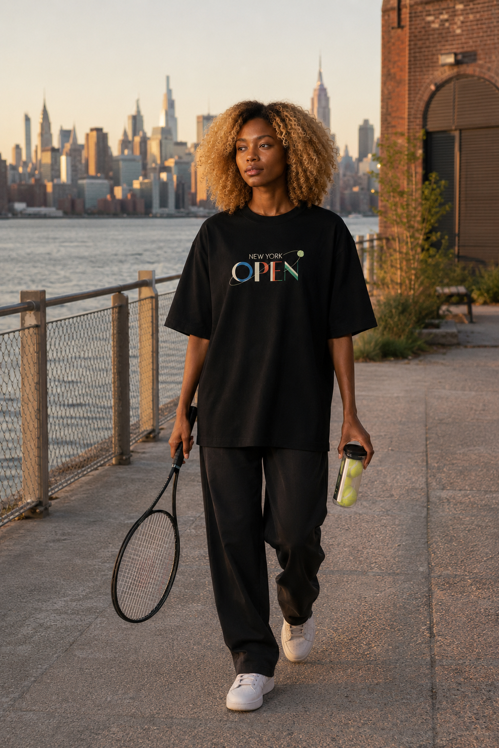 T-shirt New York Tennis Monumental 39. design textile unisexe [color:black] [view:front]