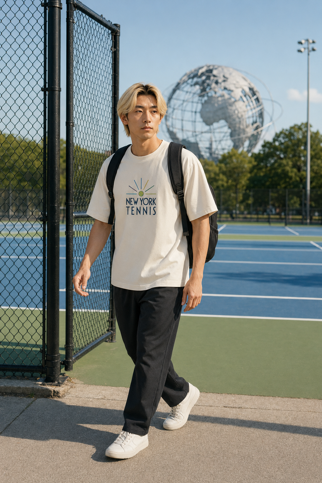 T-shirt New York Tennis Monumental 32. design textile unisexe [color:natural] [view:front]