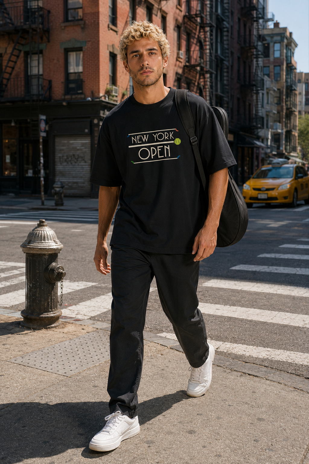 T-shirt New York Tennis Monumental 36. design textile unisexe [color:black] [view:front]
