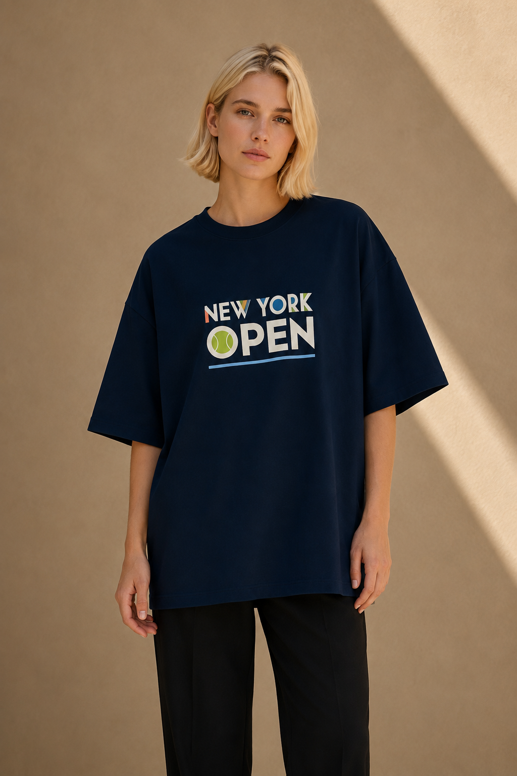 T-shirt New York Tennis Monumental 30. design textile unisexe [color:navy] [view:front]