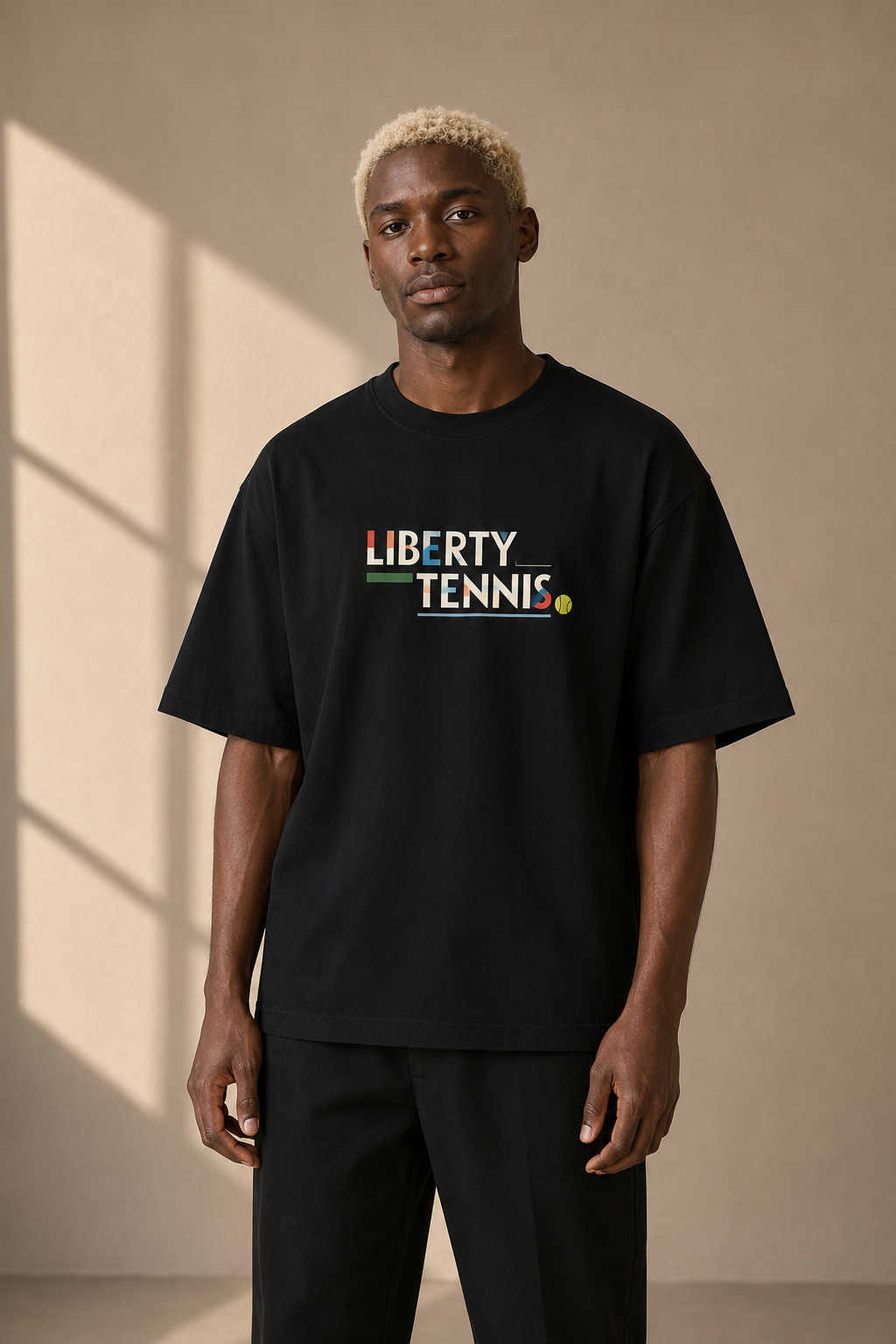 T-shirt New York Tennis Monumental 21. design textile unisexe [color:black] [view:front]