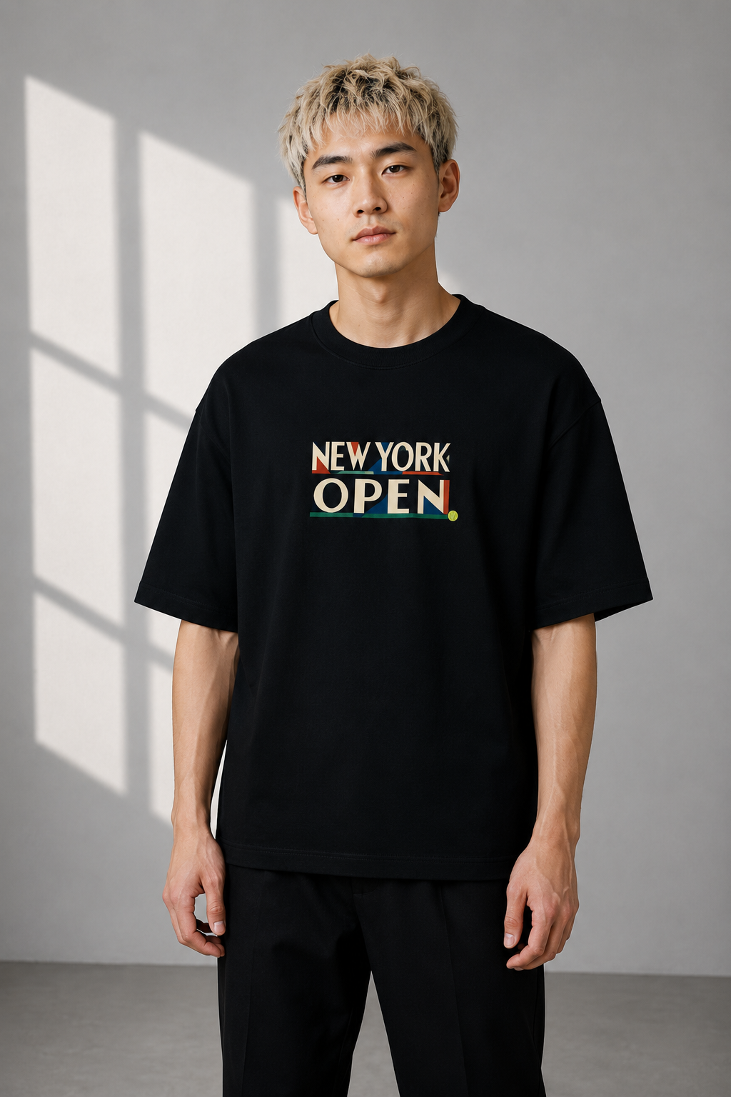 T-shirt New York Tennis Monumental 23. design textile unisexe [color:black] [view:front]