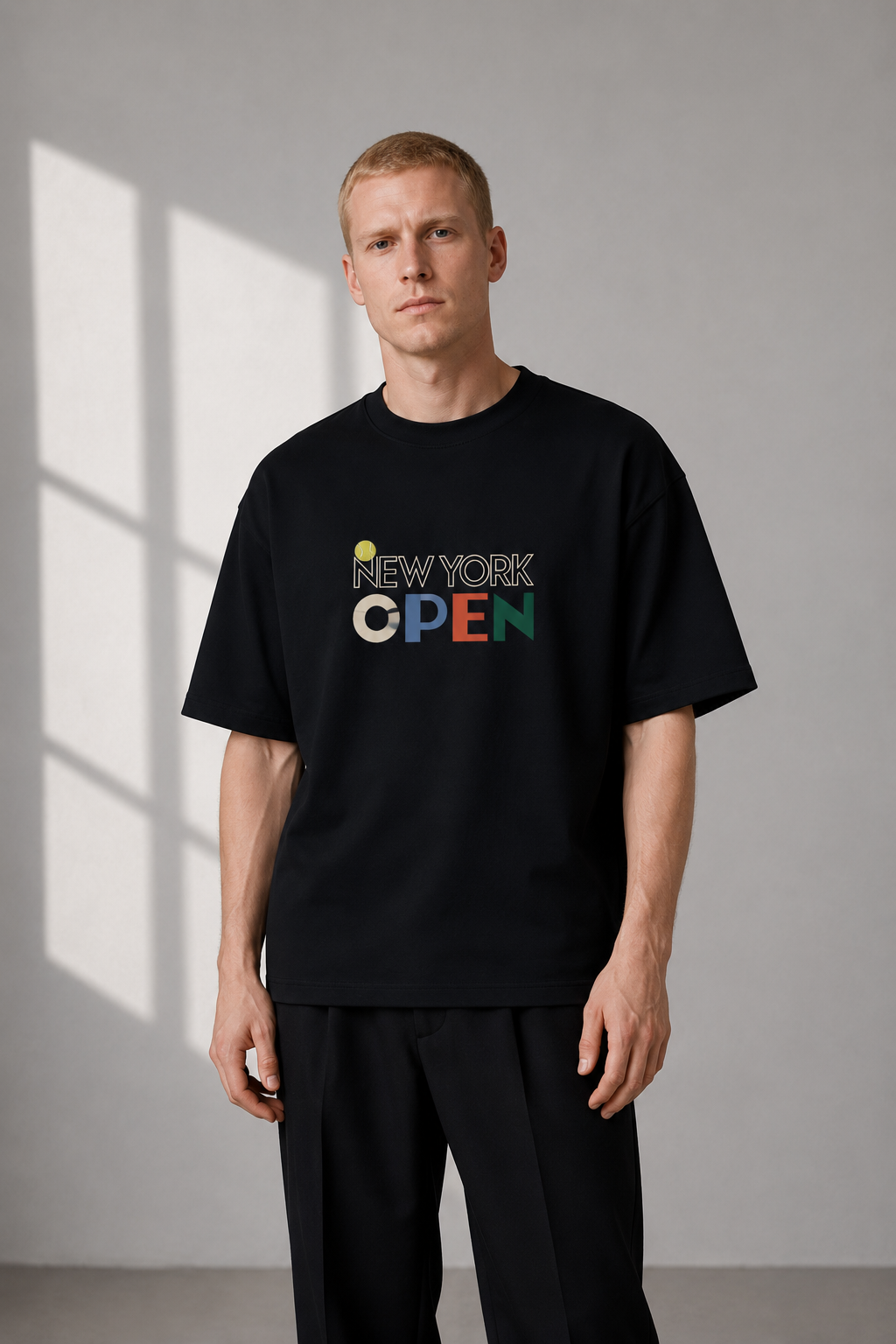 T-shirt New York Tennis Monumental 33. design textile unisexe [color:black] [view:front]