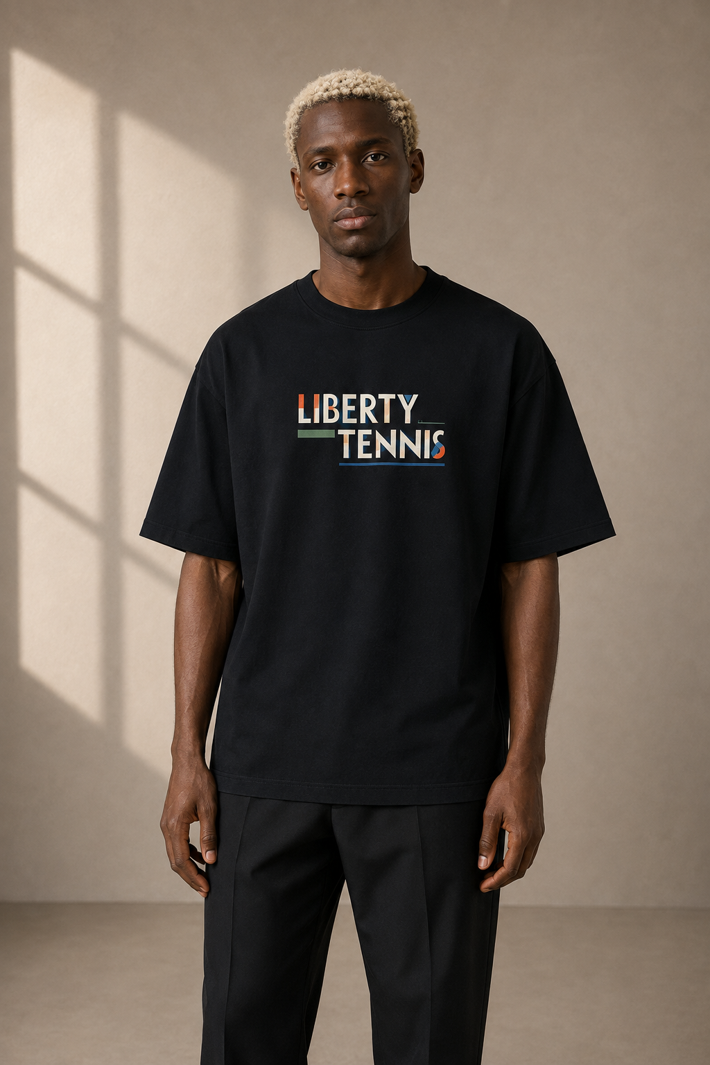 T-shirt New York Tennis Monumental 21. design textile unisexe [color:black] [view:front]
