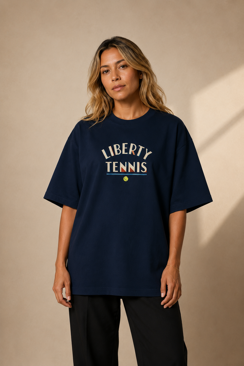 T-shirt New York Tennis Monumental 27. design textile unisexe [color:navy] [view:front]