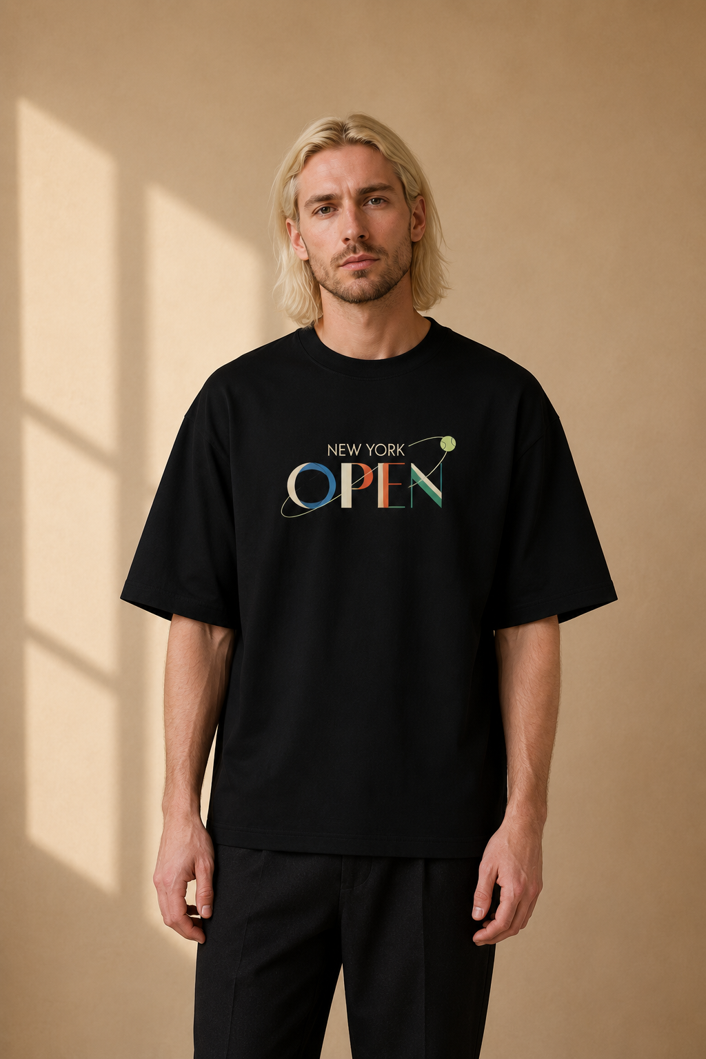 T-shirt New York Tennis Monumental 39. design textile unisexe [color:black] [view:front]