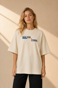T-shirt New York Tennis Escaliers 25. design textile unisexe [color:natural] [view:front]